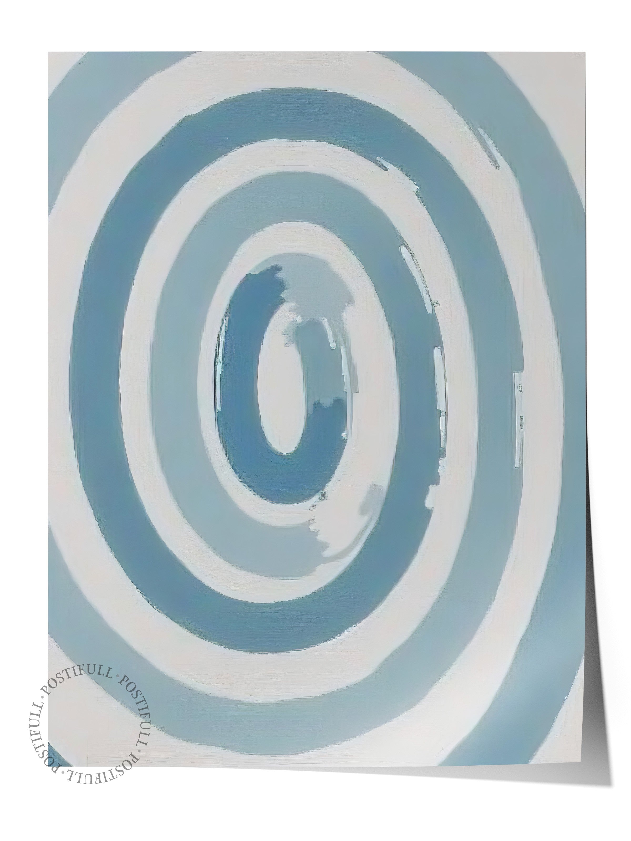 Çerçevesiz Duvar Posteri, Hipnoz Dalgası, İllüstrasyon, Mavi Renk Poster, 2025 Yaz Seçkisi, NO:109666