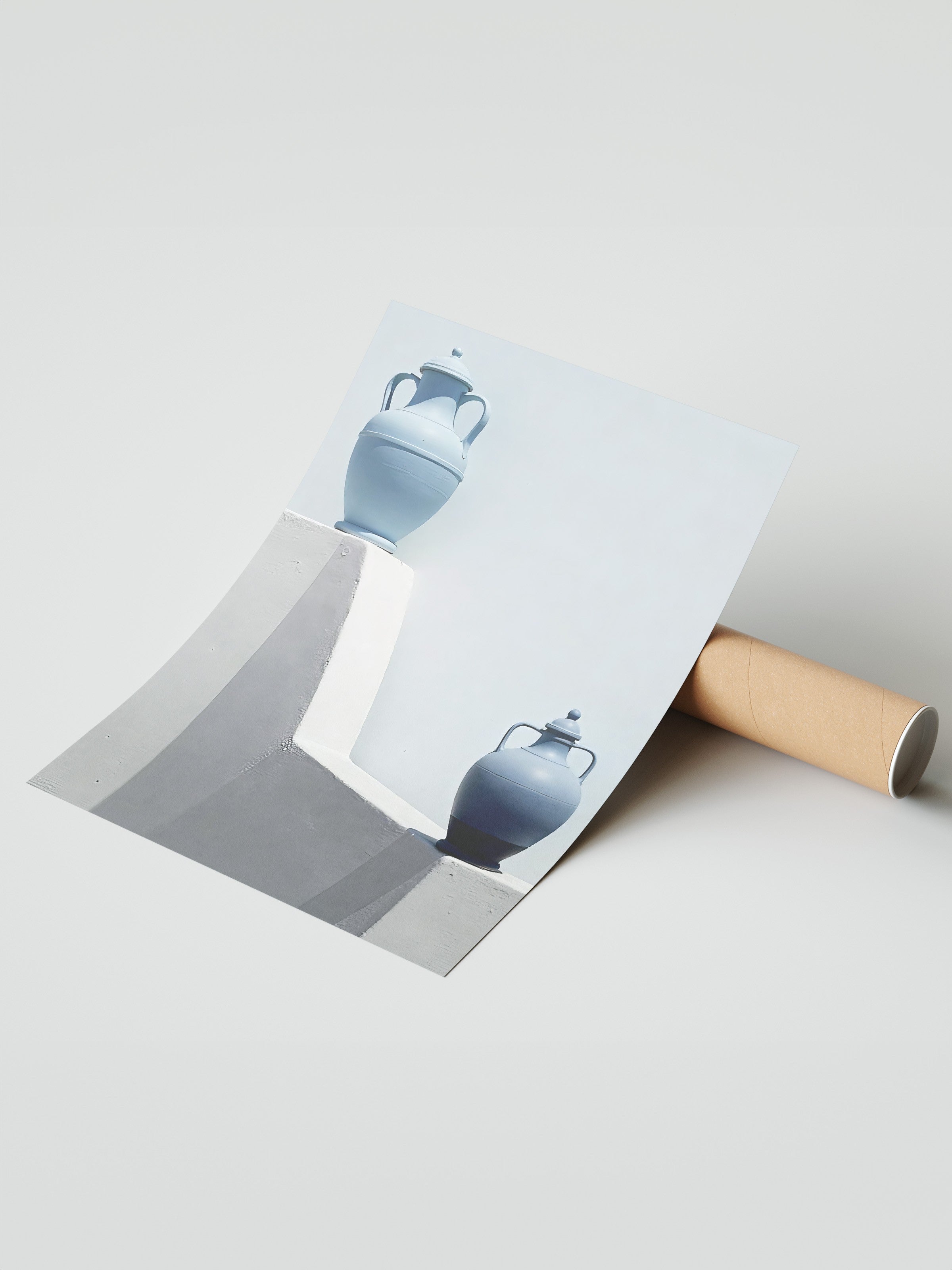 Çerçevesiz Duvar Posteri, İki Mavi Saksı, Fotoğraf, Mavi Renk Poster, 2025 Yaz Seçkisi, NO:109707