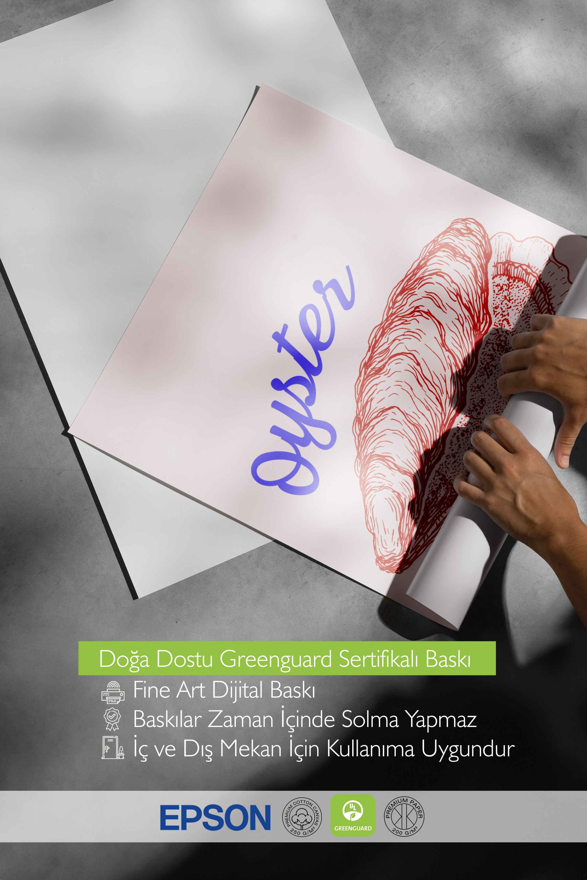 Çerçevesiz Duvar Posteri, İstiridye, Metin, illüstrasyon, Minimalist, Pastel Tonlar, Kırmızı Renk Poster, 2025 Yaz Seçkisi, NO:109819