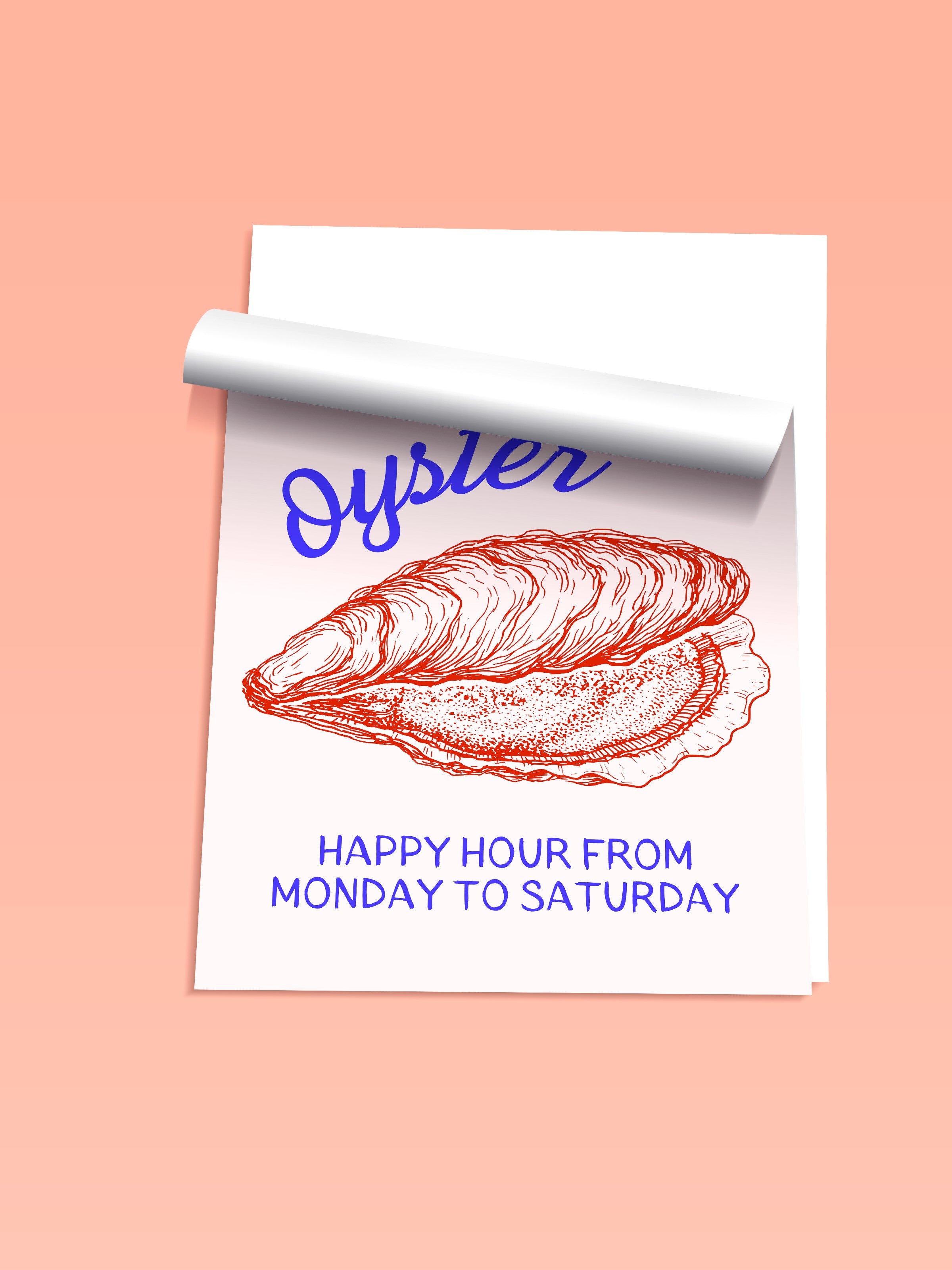 Çerçevesiz Duvar Posteri, İstiridye, Metin, illüstrasyon, Minimalist, Pastel Tonlar, Kırmızı Renk Poster, 2025 Yaz Seçkisi, NO:109819