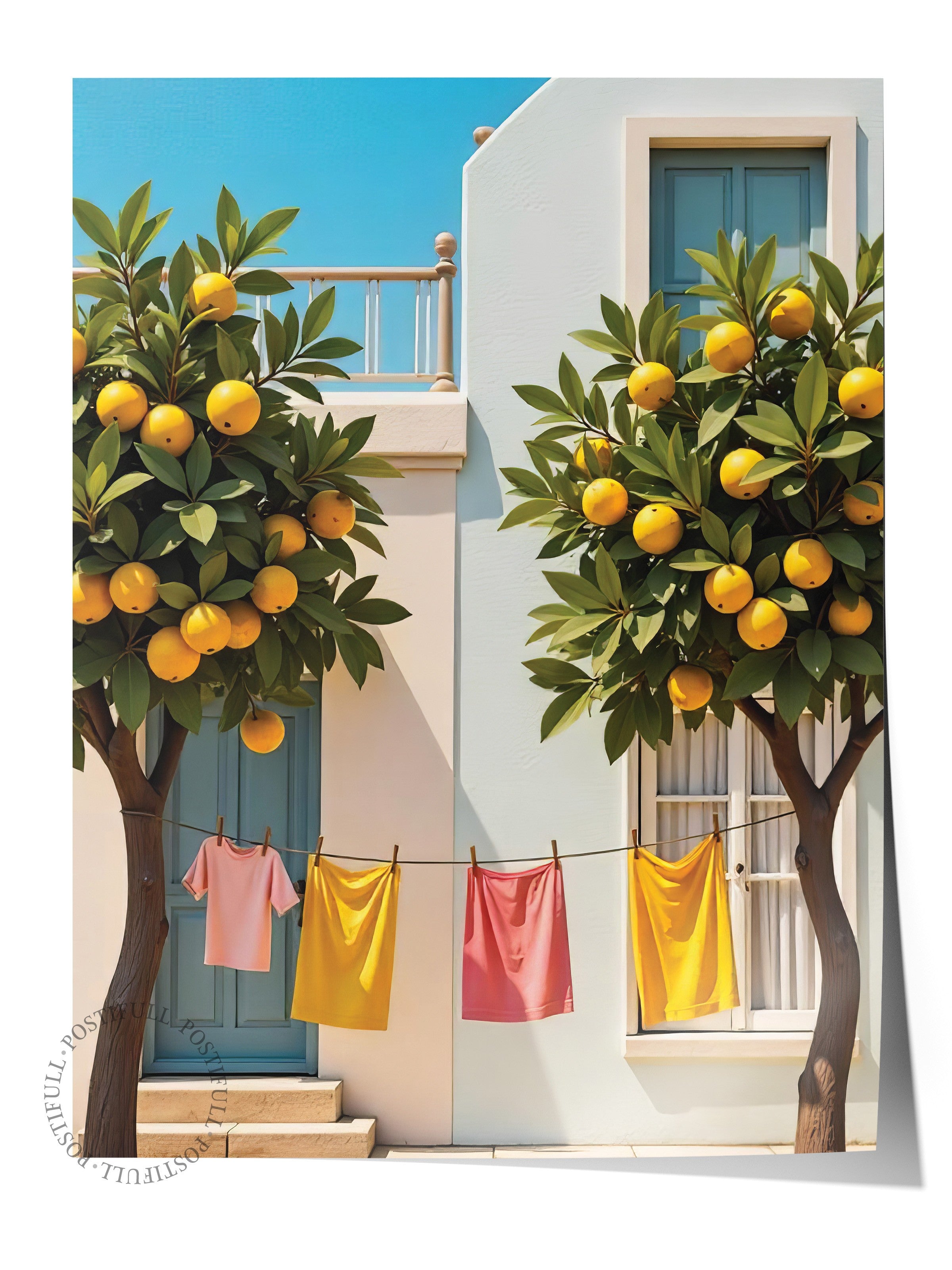 Çerçevesiz Duvar Posteri, Limon Ağaçları, Fotoğraf, Sarı Renk Poster, 2025 Yaz Seçkisi, NO:109653