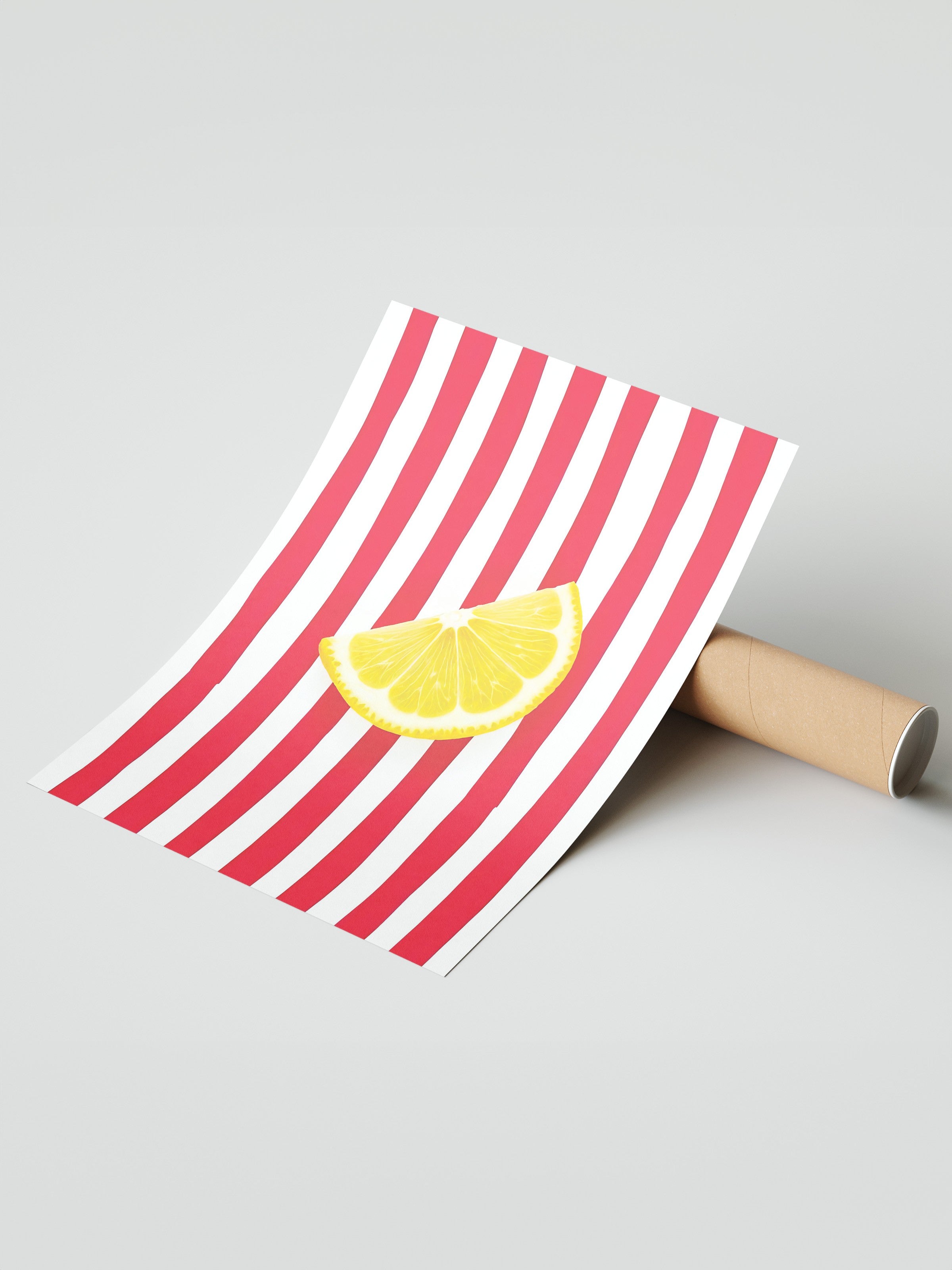 Çerçevesiz Duvar Posteri, Limon Dilimi, İllüstrasyon, Maximalist, Sarı Renk Poster, 2025 Yaz Seçkisi, NO:109498