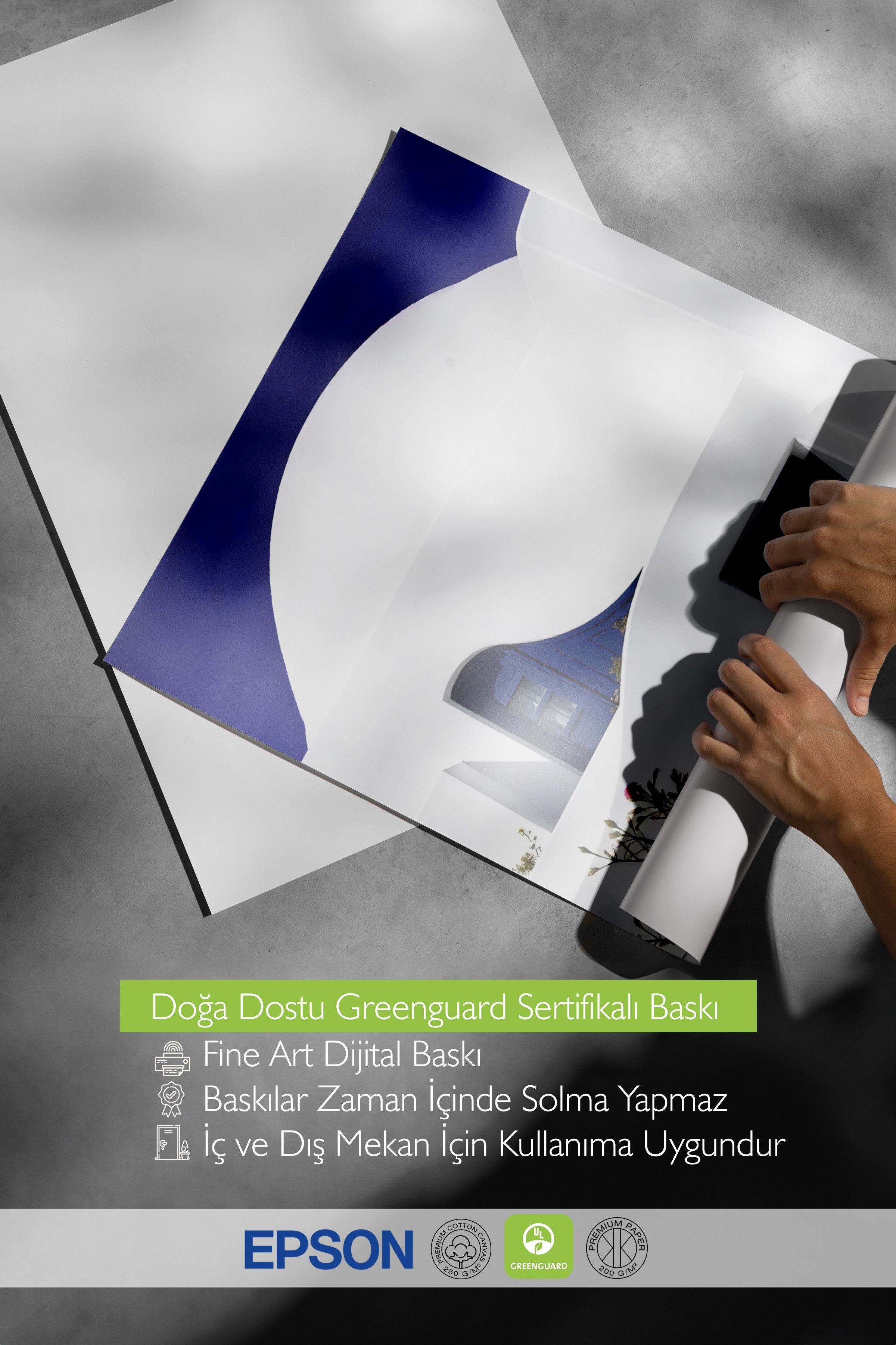 Çerçevesiz Duvar Posteri, Mavi Pencere, Fotoğraf, Mavi Renk Poster, 2025 Yaz Seçkisi, NO:109710