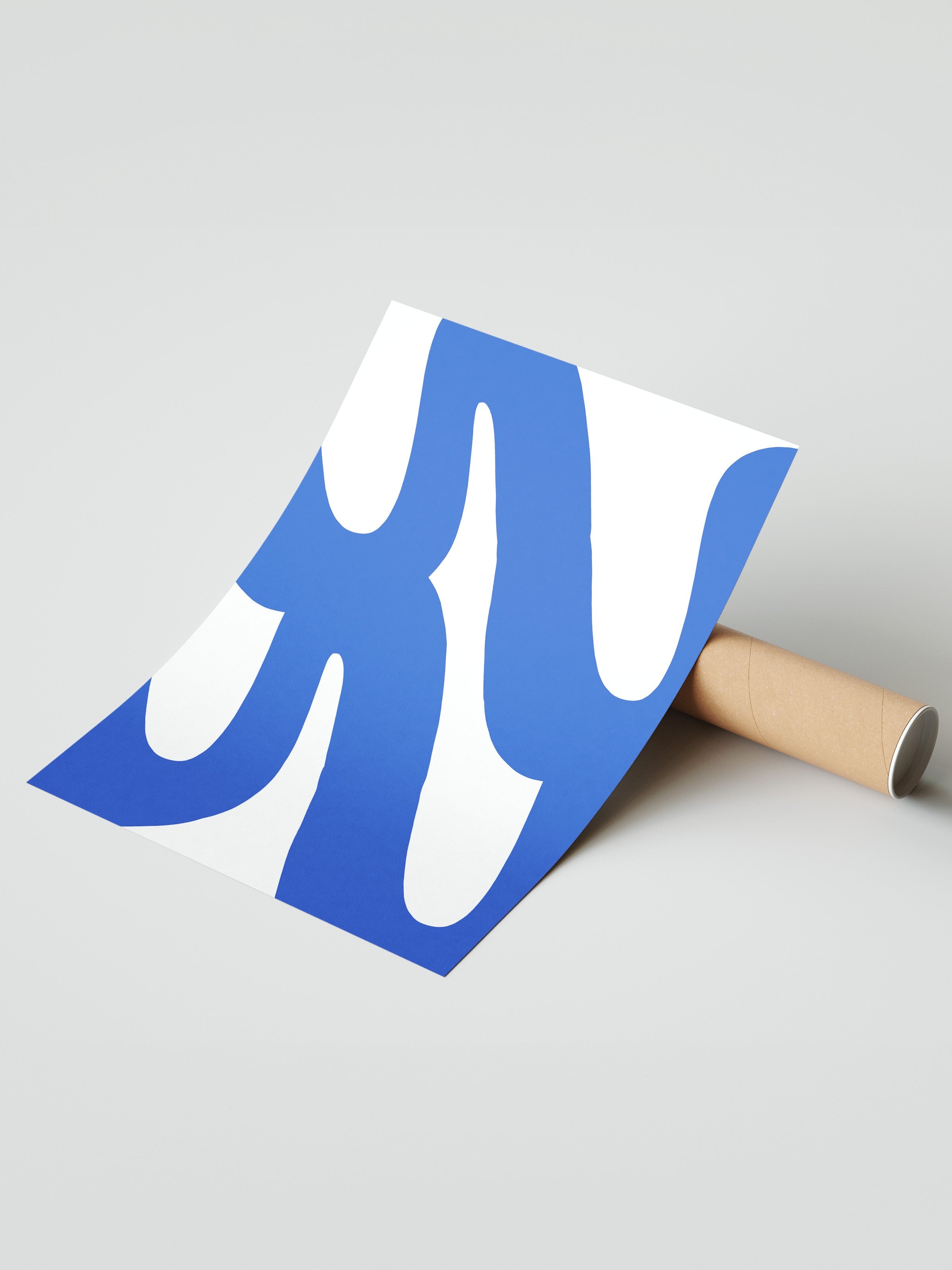 Çerçevesiz Duvar Posteri, Metin, Minimalist, Düz İllüstrasyon, Mavi, Beyaz Renk Poster, 2025 Yaz Seçkisi, NO:109821