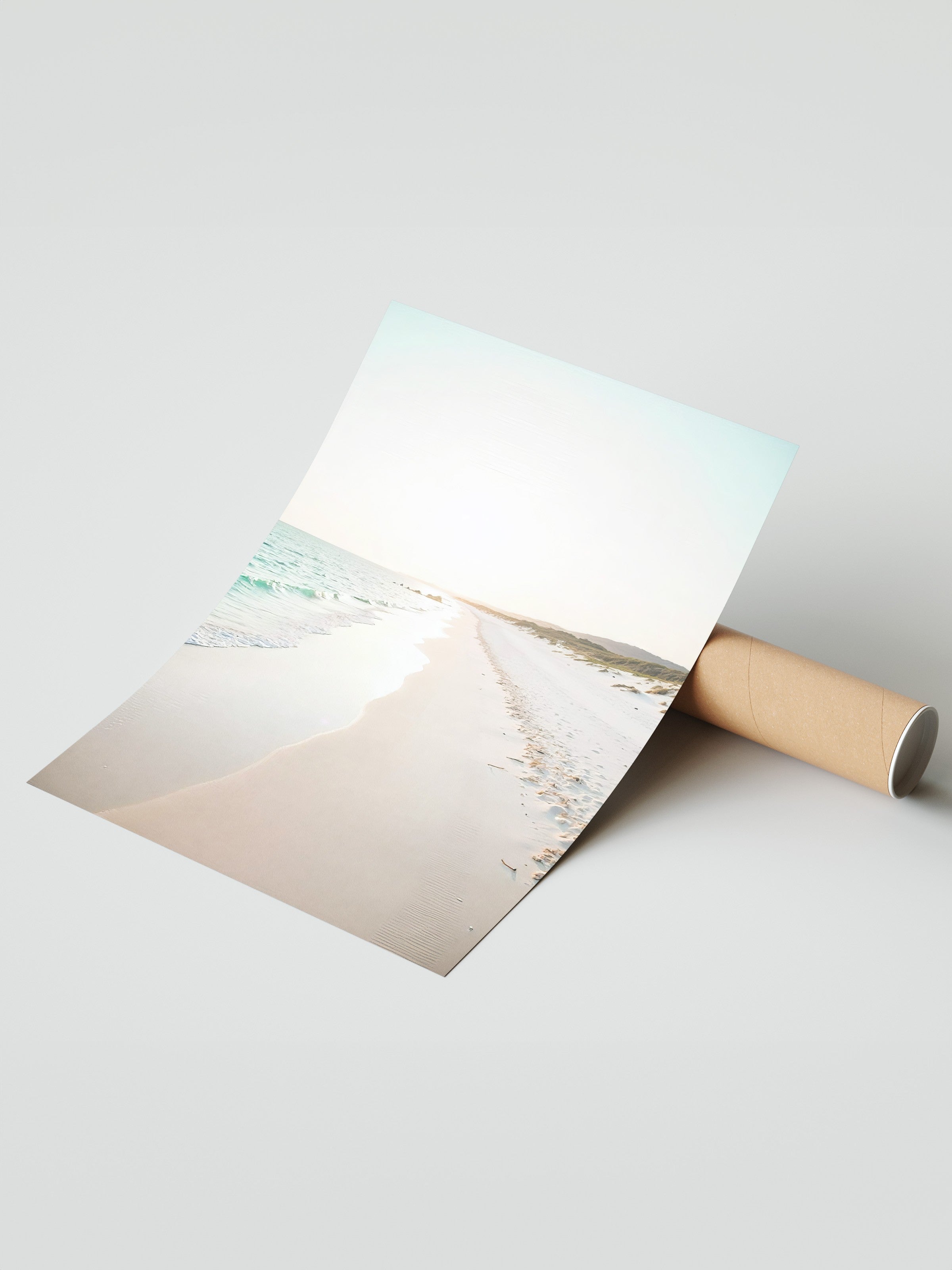 Çerçevesiz Duvar Posteri, Plaj Manzarası, Fotoğraf, Mavi Renk Poster, 2025 Yaz Seçkisi, NO:109745