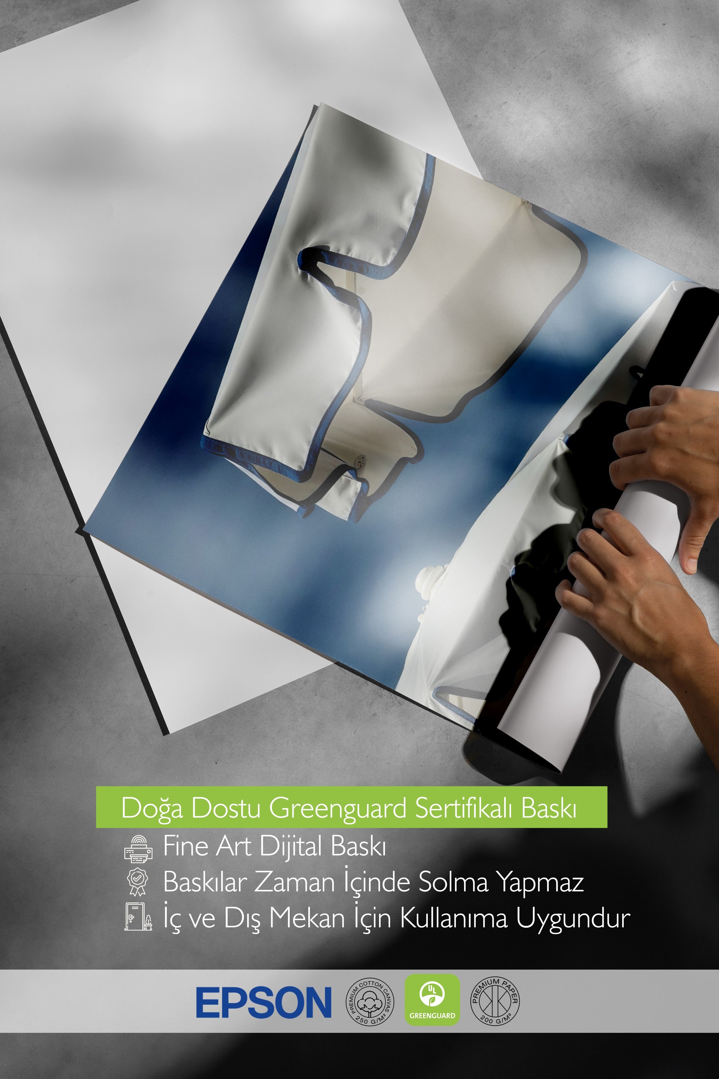 Çerçevesiz Duvar Posteri, Plaj Şemsiyeleri, Fotoğraf, Mavi Renk Poster, 2025 Yaz Seçkisi, NO:109658