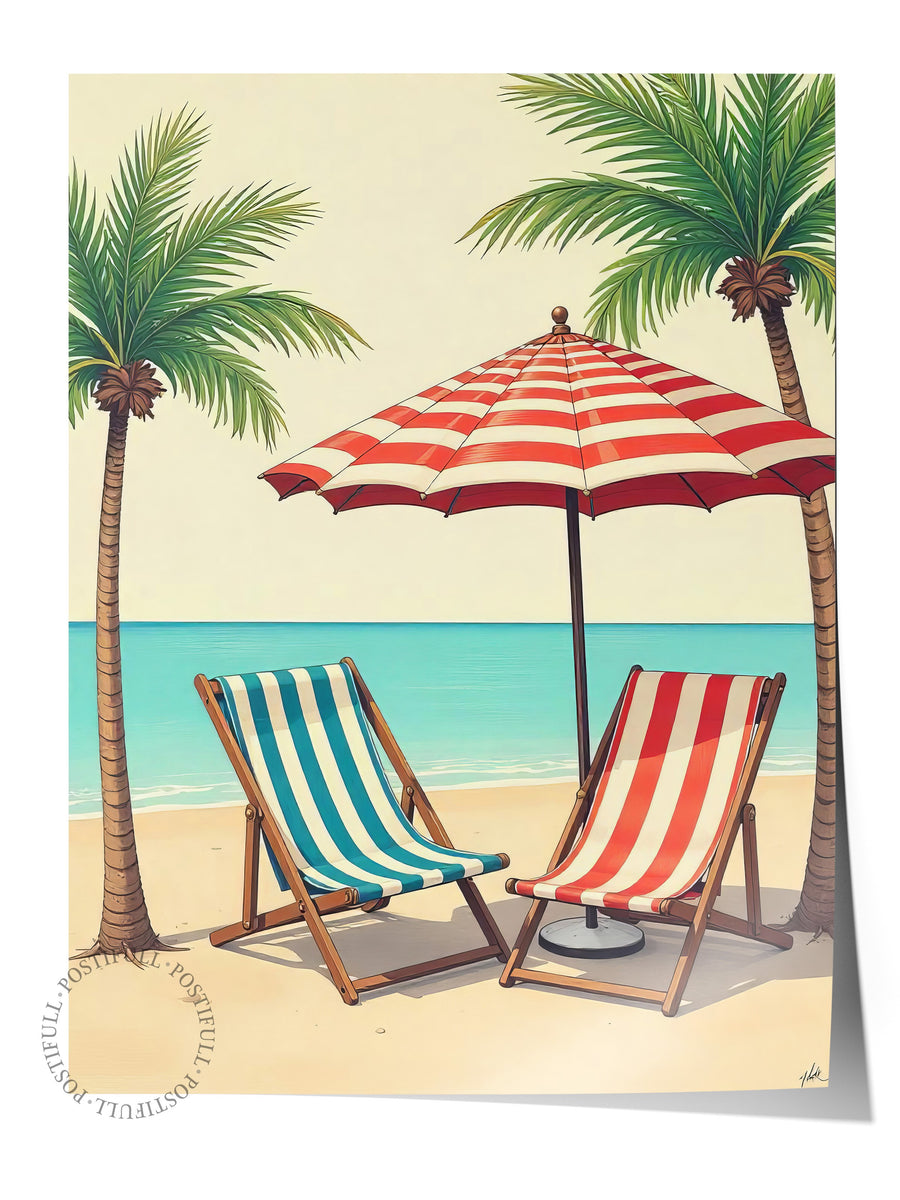 Tatil Sahnesi Poster Yaz Seçkisi Çerçevesiz Poster
