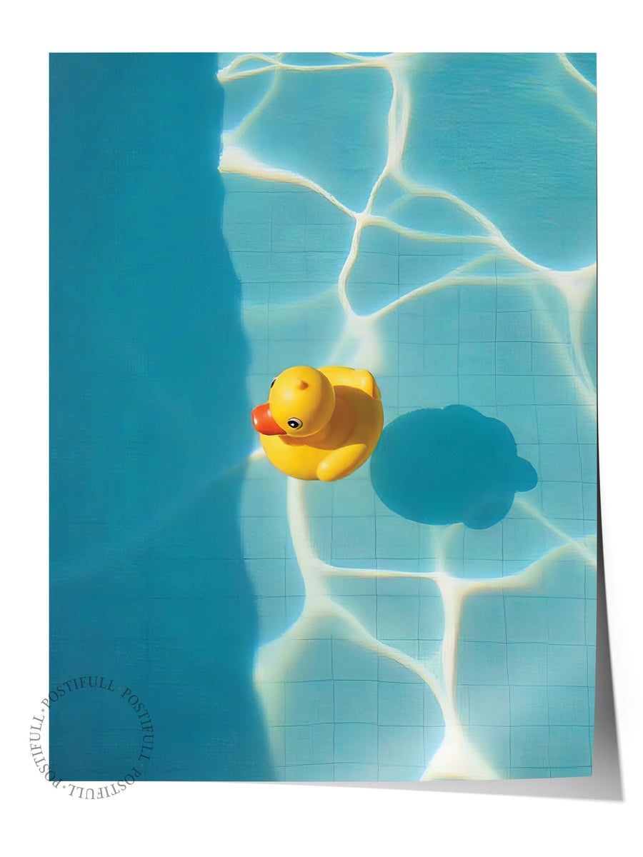 Yüzen Ördek Poster Fotoğraf Yaz Seçkisi Çerçevesiz Poster