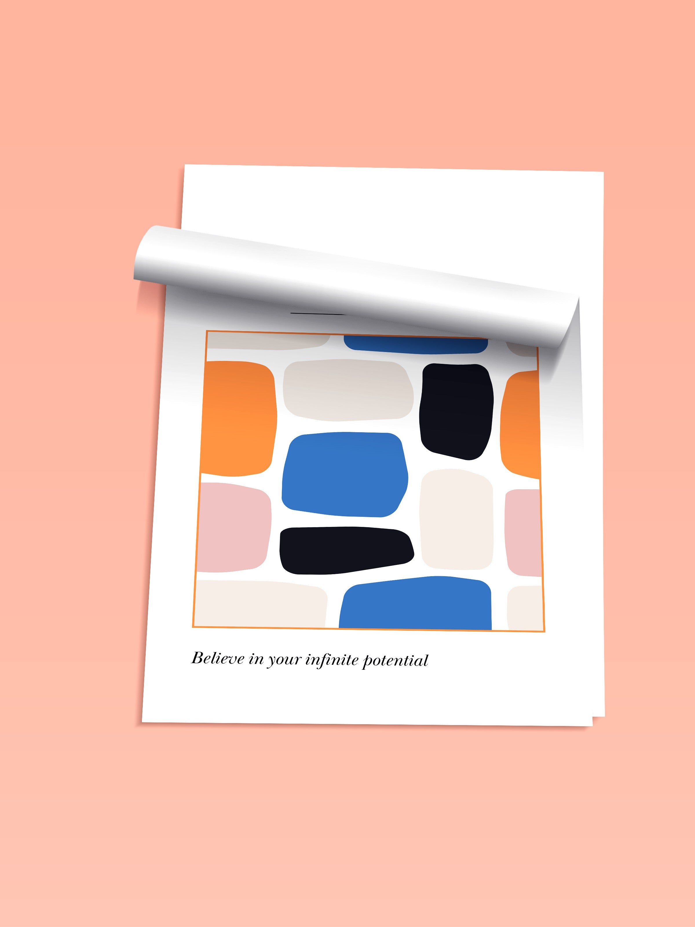 Çerçevesiz Duvar Posteri, Şekiller,, Minimalist, illüstrasyon, Çok renkli, Bej Renk Poster, 2025 Yaz Seçkisi, NO:109846