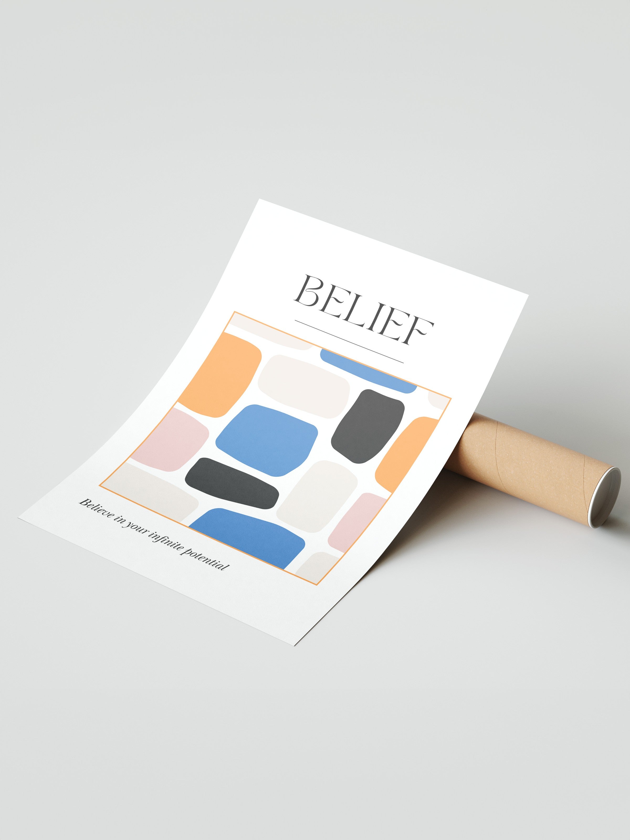 Çerçevesiz Duvar Posteri, Şekiller,, Minimalist, illüstrasyon, Çok renkli, Bej Renk Poster, 2025 Yaz Seçkisi, NO:109846