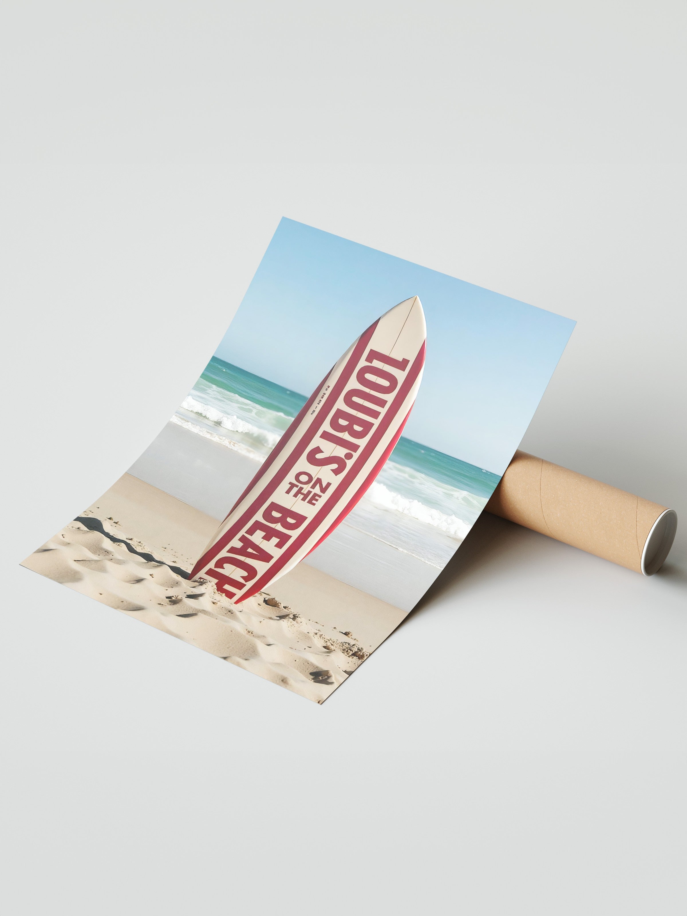 Çerçevesiz Duvar Posteri, Sörf Tahtası, Fotoğraf, Kırmızı Renk Poster, 2025 Yaz Seçkisi, NO:109514