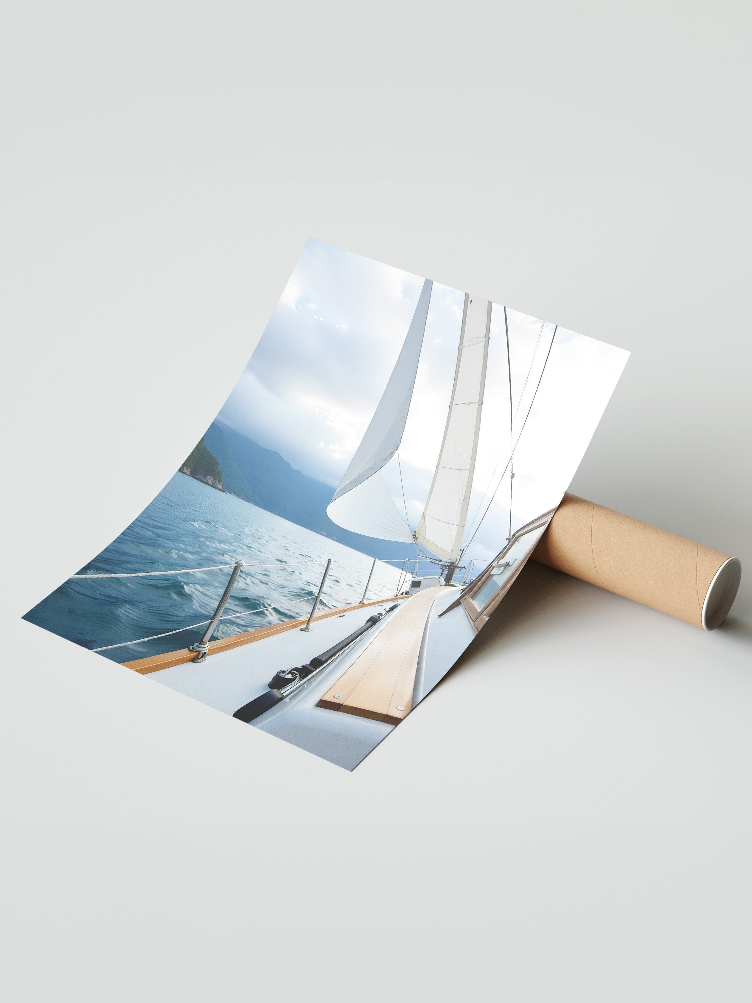 Çerçevesiz Duvar Posteri, Yelkenli, Fotoğraf, Mavi Renk Poster, 2025 Yaz Seçkisi, NO:109600
