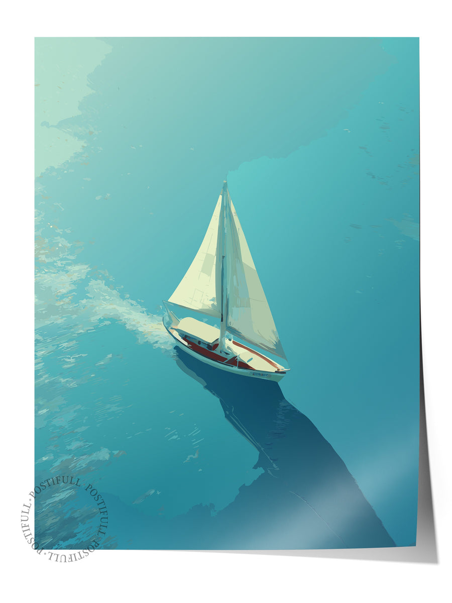 Yelkenli Denizde Poster Yaz Seçkisi Çerçevesiz Poster