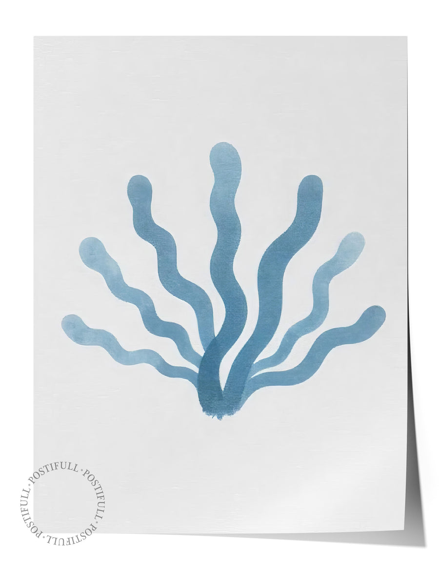 Dalgalı Mavi Desen Poster Yaz Seçkisi Çerçevesiz Poster