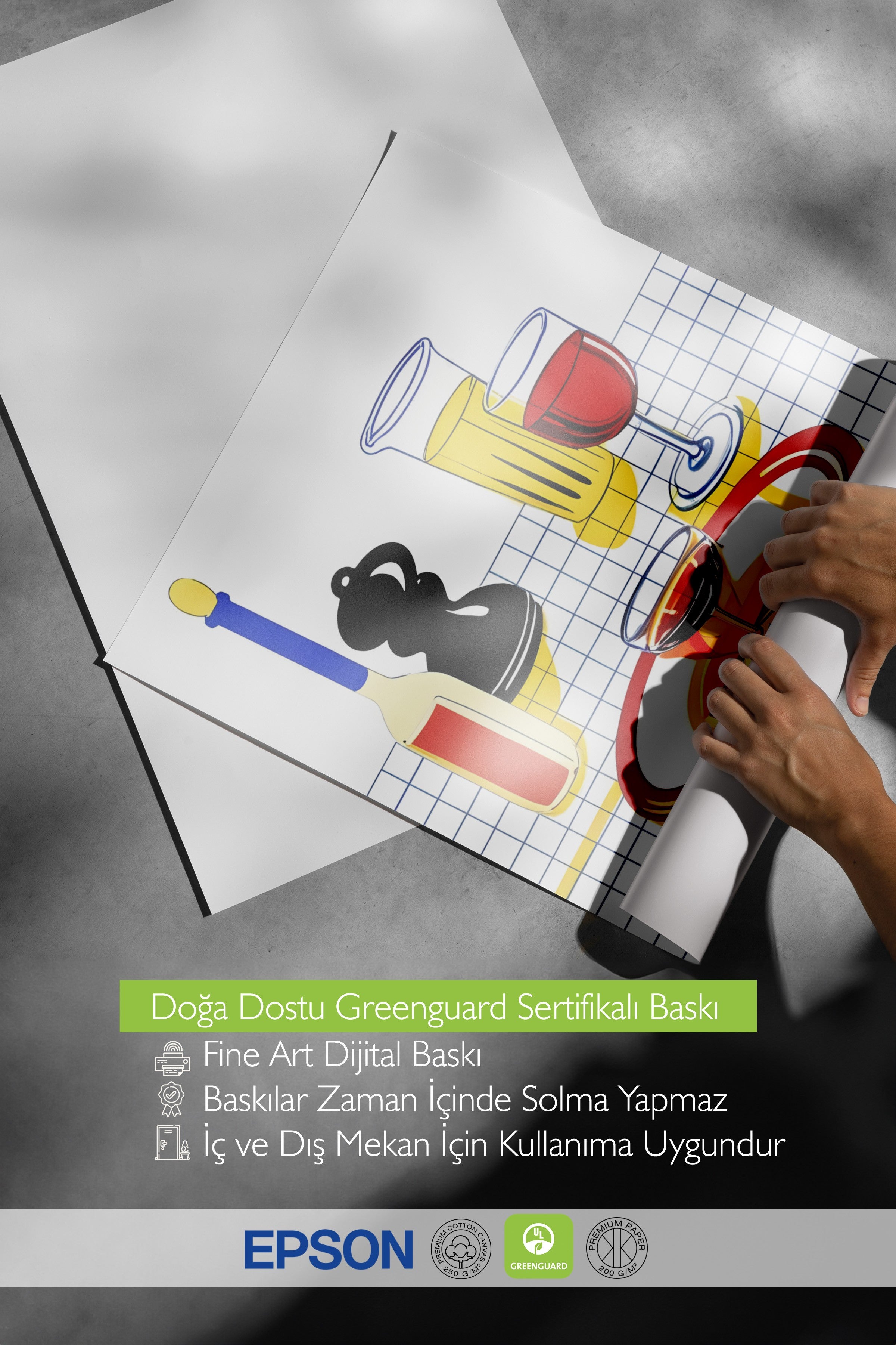Çerçevesiz Poster, Absract Table, Comfort Serisi Mutfak Duvar Posteri, NO:109158