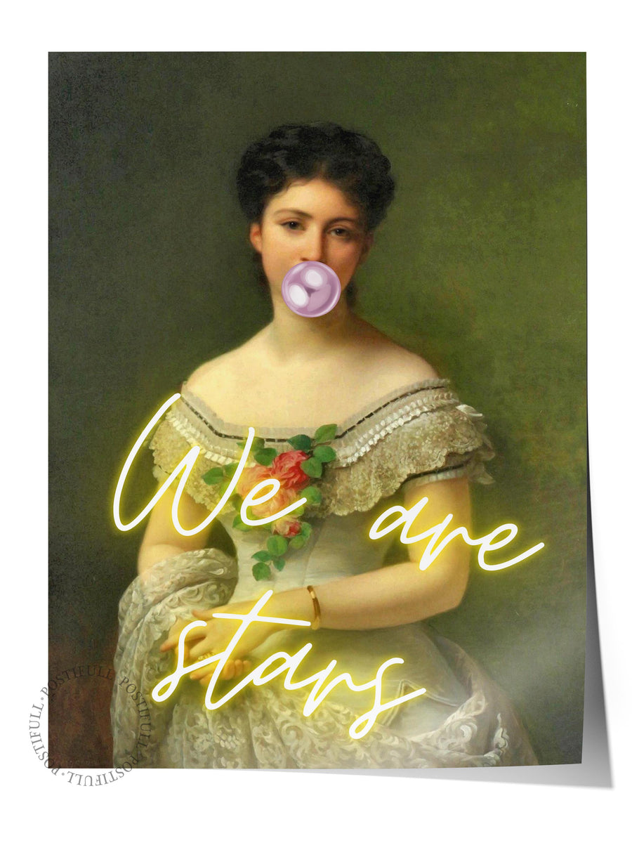 Farklı Tonlarda We are stars Alternatif Sanat Çerçevesiz Poster