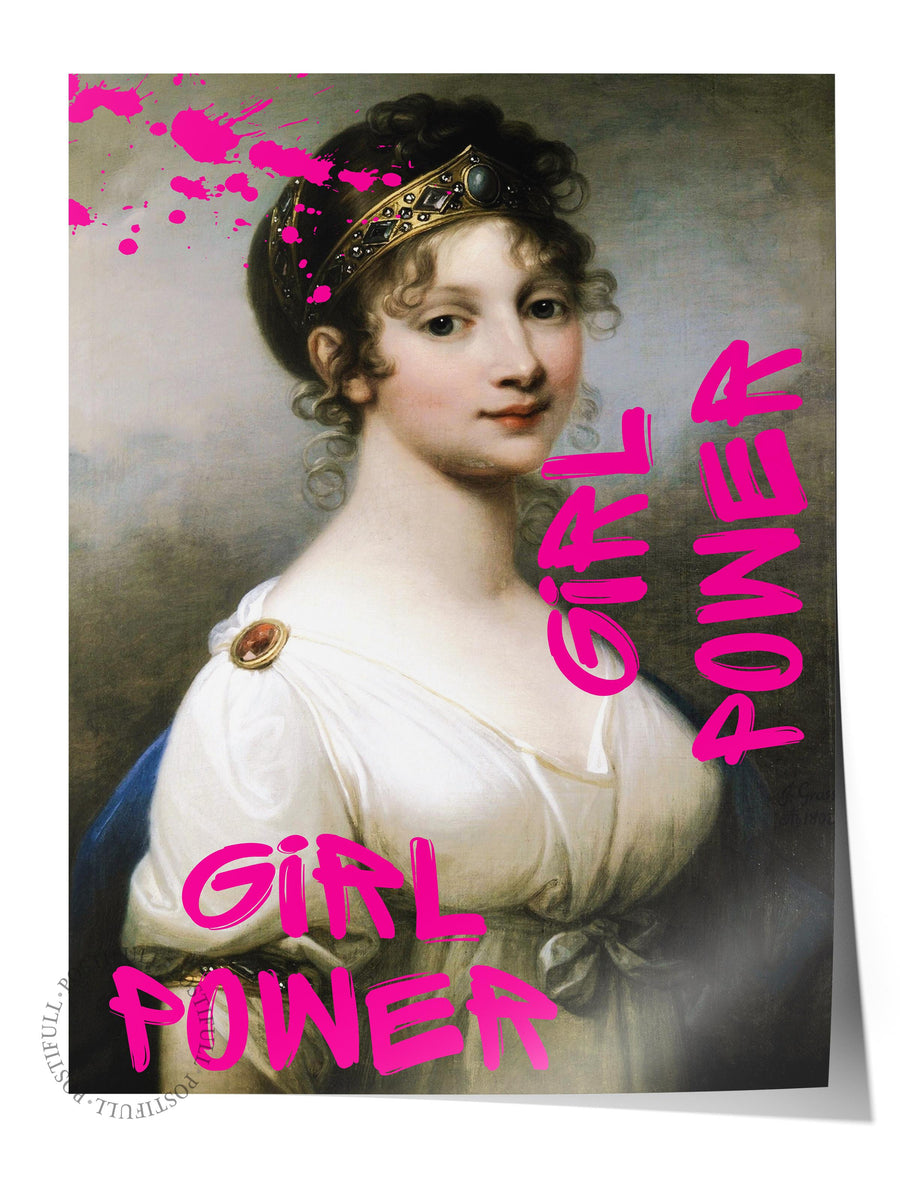 Farklı Tonlarda GIRL POWER Alternatif Sanat Çerçevesiz Poster