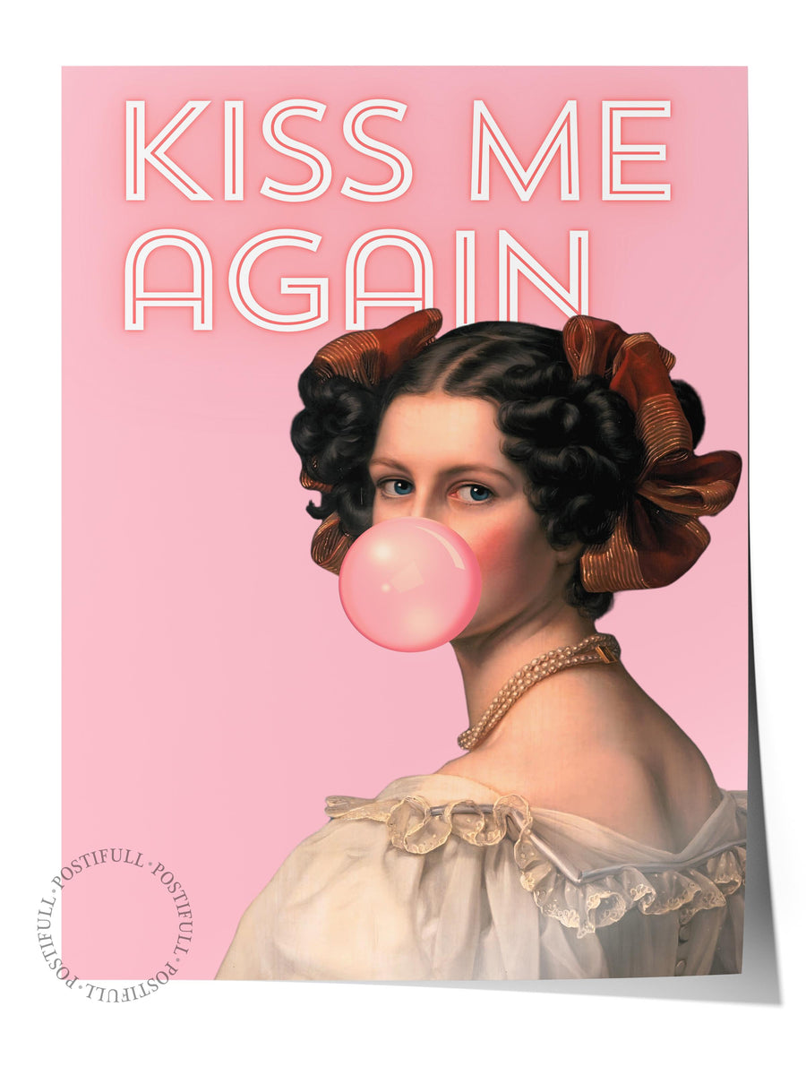 KISS ME AGAIN Alternatif Sanat Çerçevesiz Poster