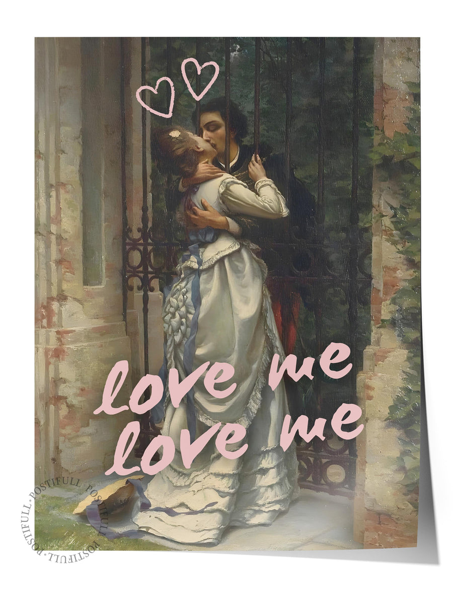 Farklı Tonlarda love me love me Alternatif Sanat Çerçevesiz Poster