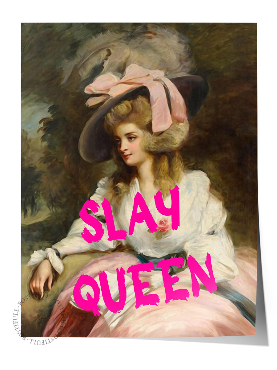Farklı Tonlarda SLAY QUEEN Alternatif Sanat Çerçevesiz Poster