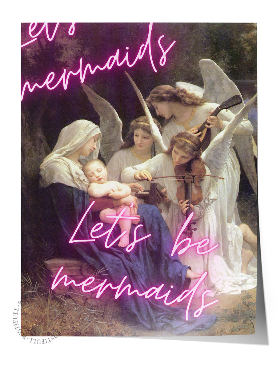 Lets be mermaids Alternatif Sanat Çerçevesiz Poster