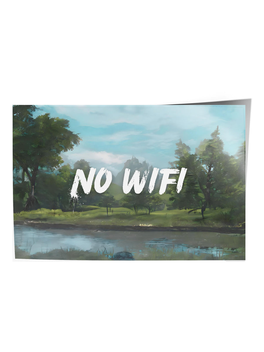 Farklı Tonlarda NO WIFI Alternatif Sanat Çerçevesiz Poster
