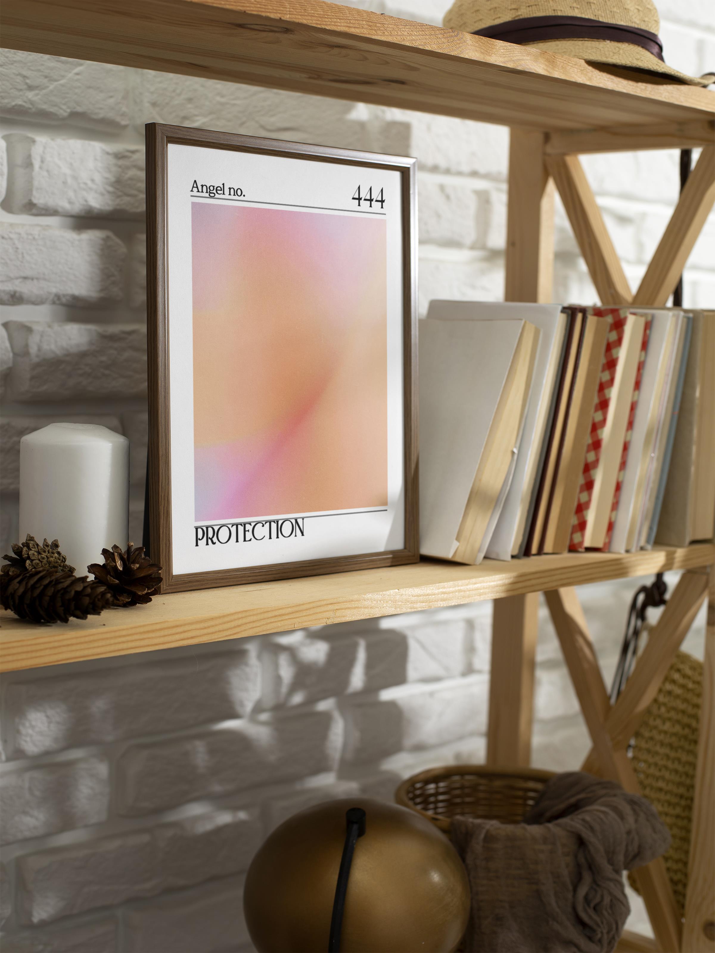 Çerçevesiz Poster, Aura Serisi NO:107 - Gratitude Pembe, Melek Numaraları, Renkli Poster