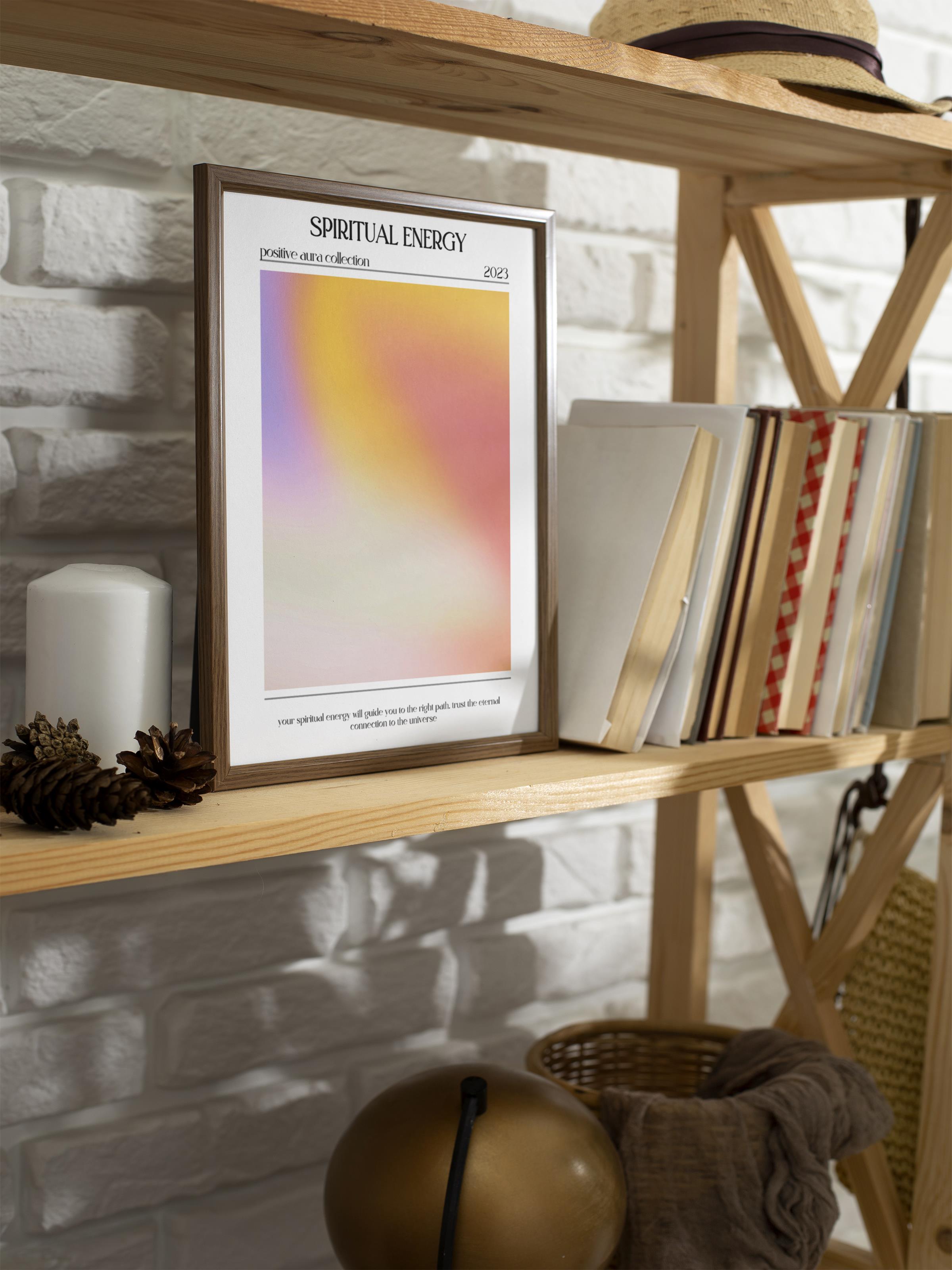 Çerçevesiz Poster, Aura Serisi NO:109 - Spiritual Energy, Melek Numaraları, Renkli Poster