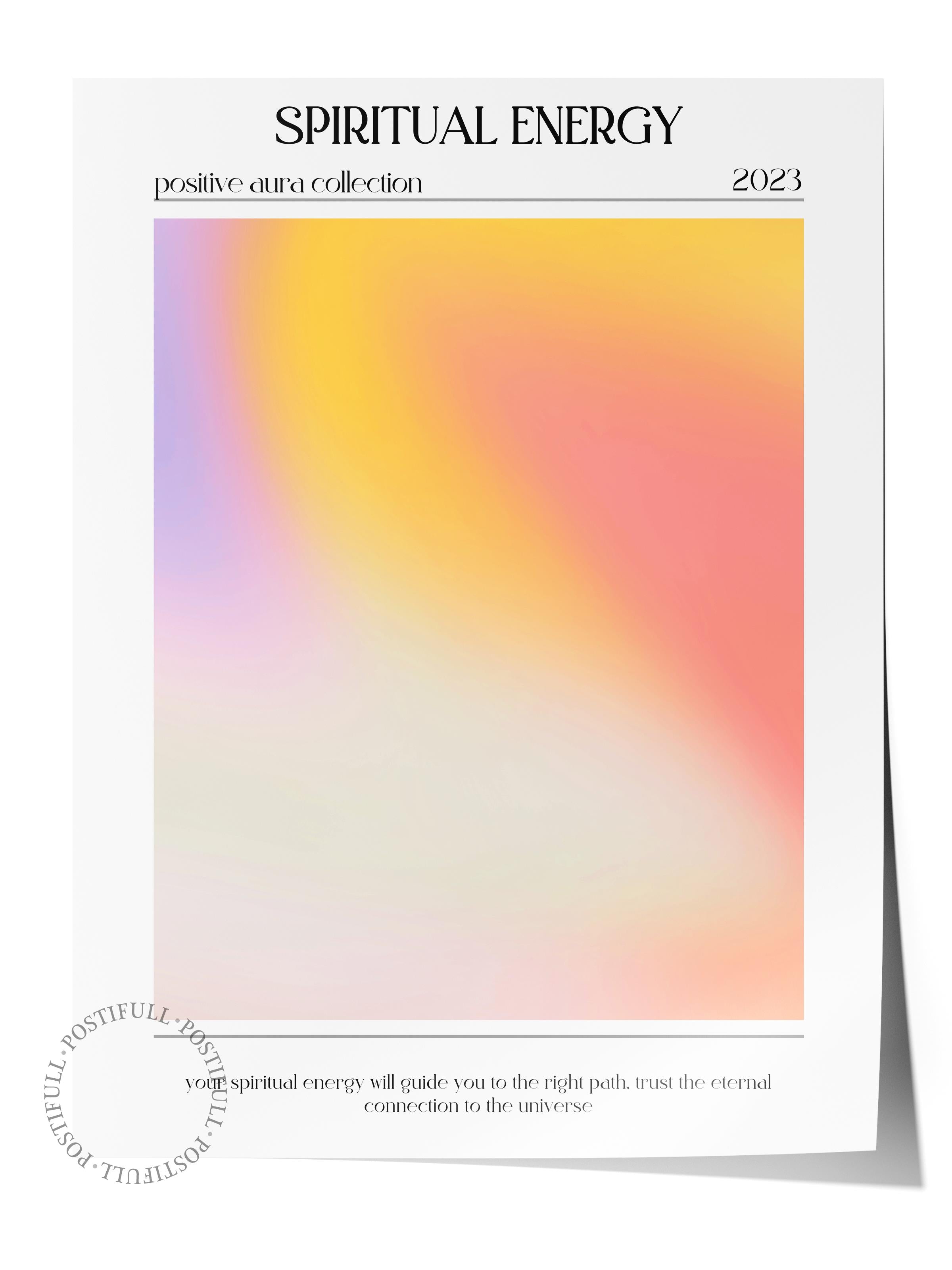 Çerçevesiz Poster, Aura Serisi NO:109 - Spiritual Energy, Melek Numaraları, Renkli Poster