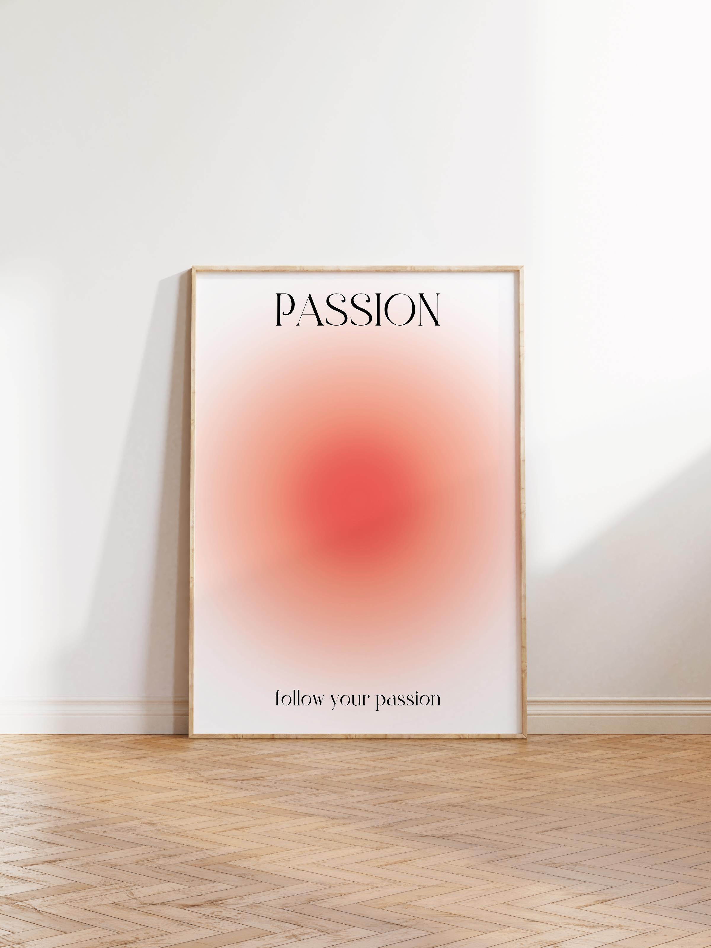 Çerçevesiz Poster, Aura Serisi NO:114 - Passion Pastel Turuncu, Melek Numaraları, Renkli Poster