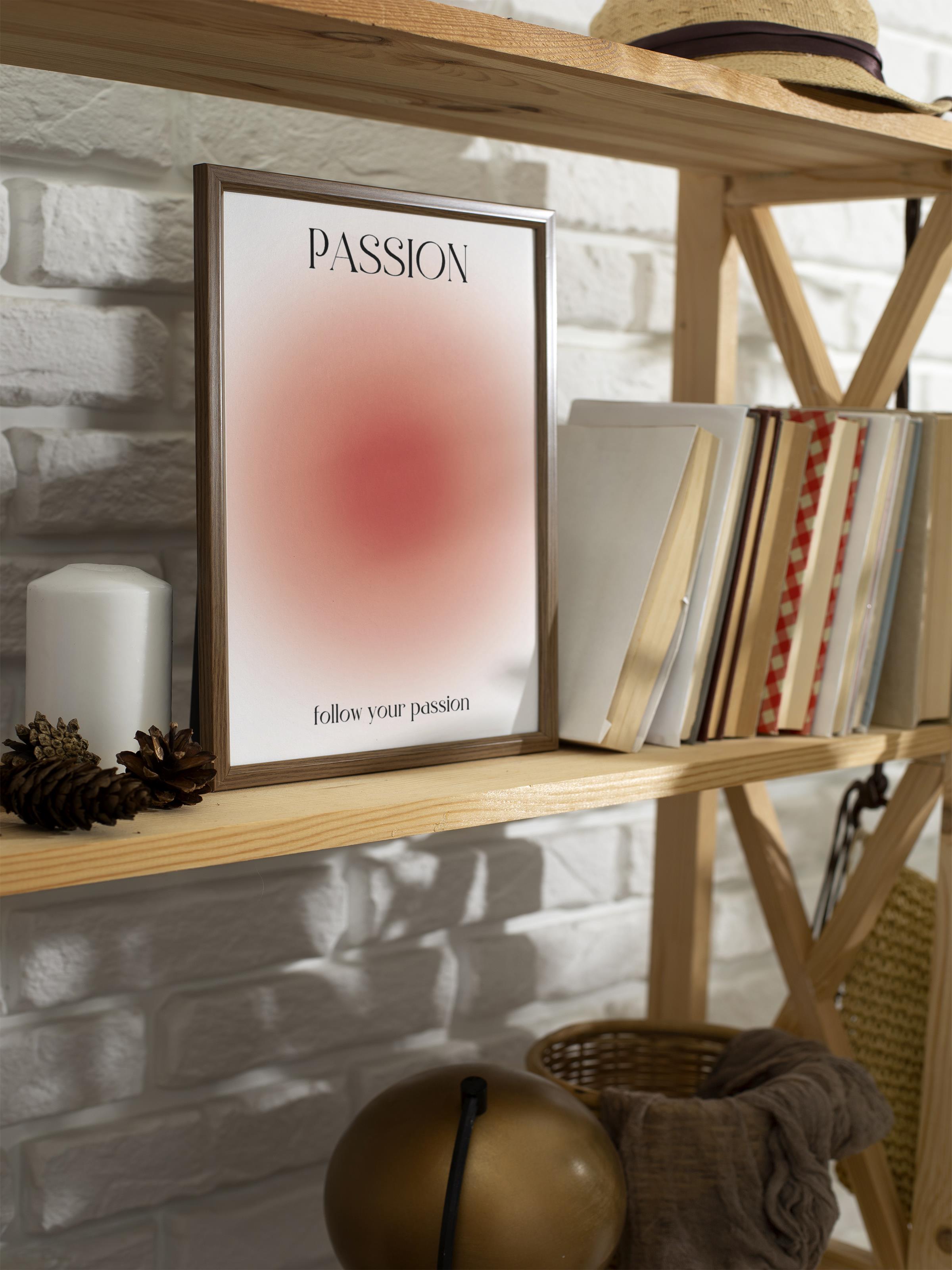 Çerçevesiz Poster, Aura Serisi NO:114 - Passion Pastel Turuncu, Melek Numaraları, Renkli Poster