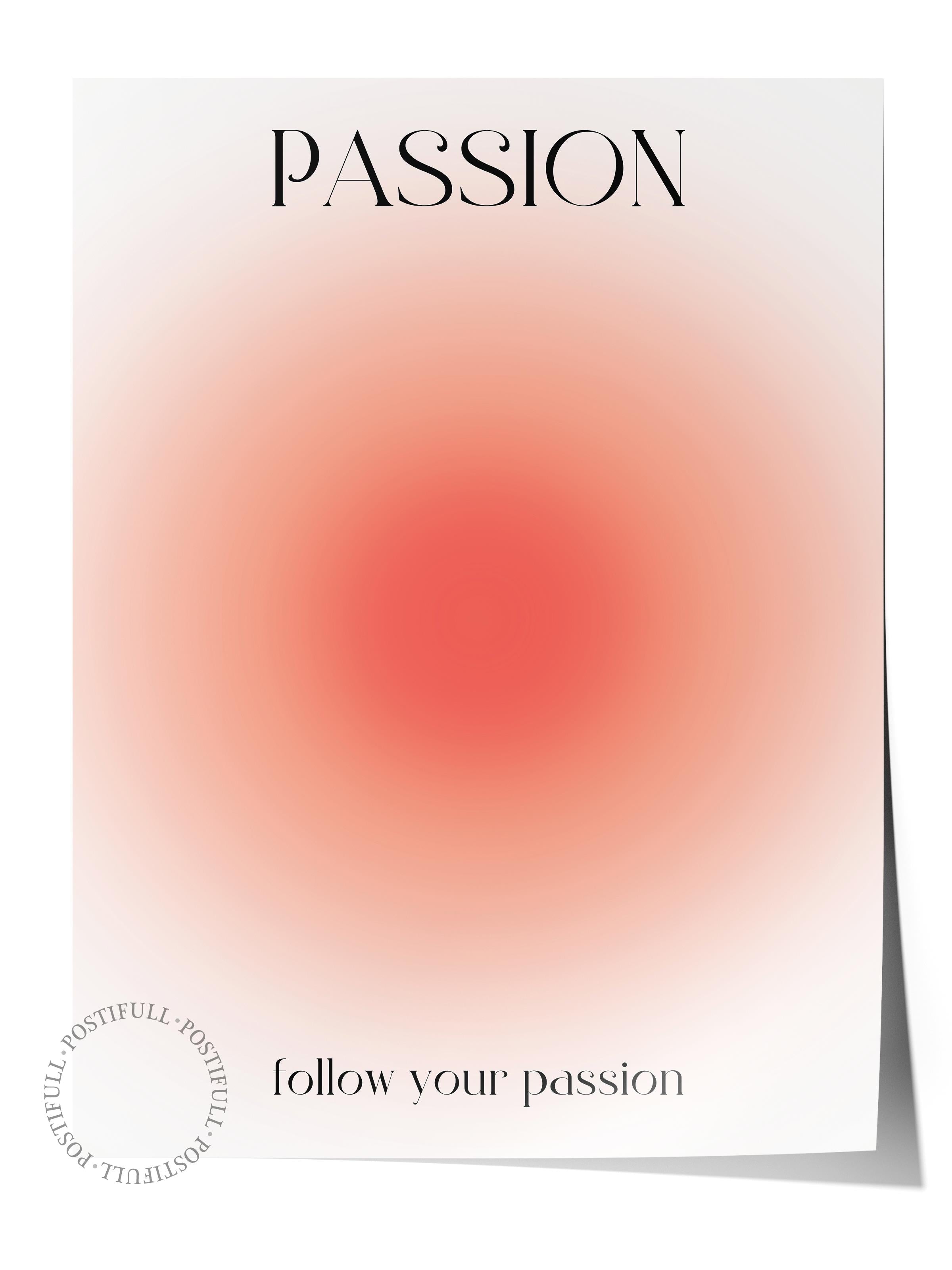 Çerçevesiz Poster, Aura Serisi NO:114 - Passion Pastel Turuncu, Melek Numaraları, Renkli Poster