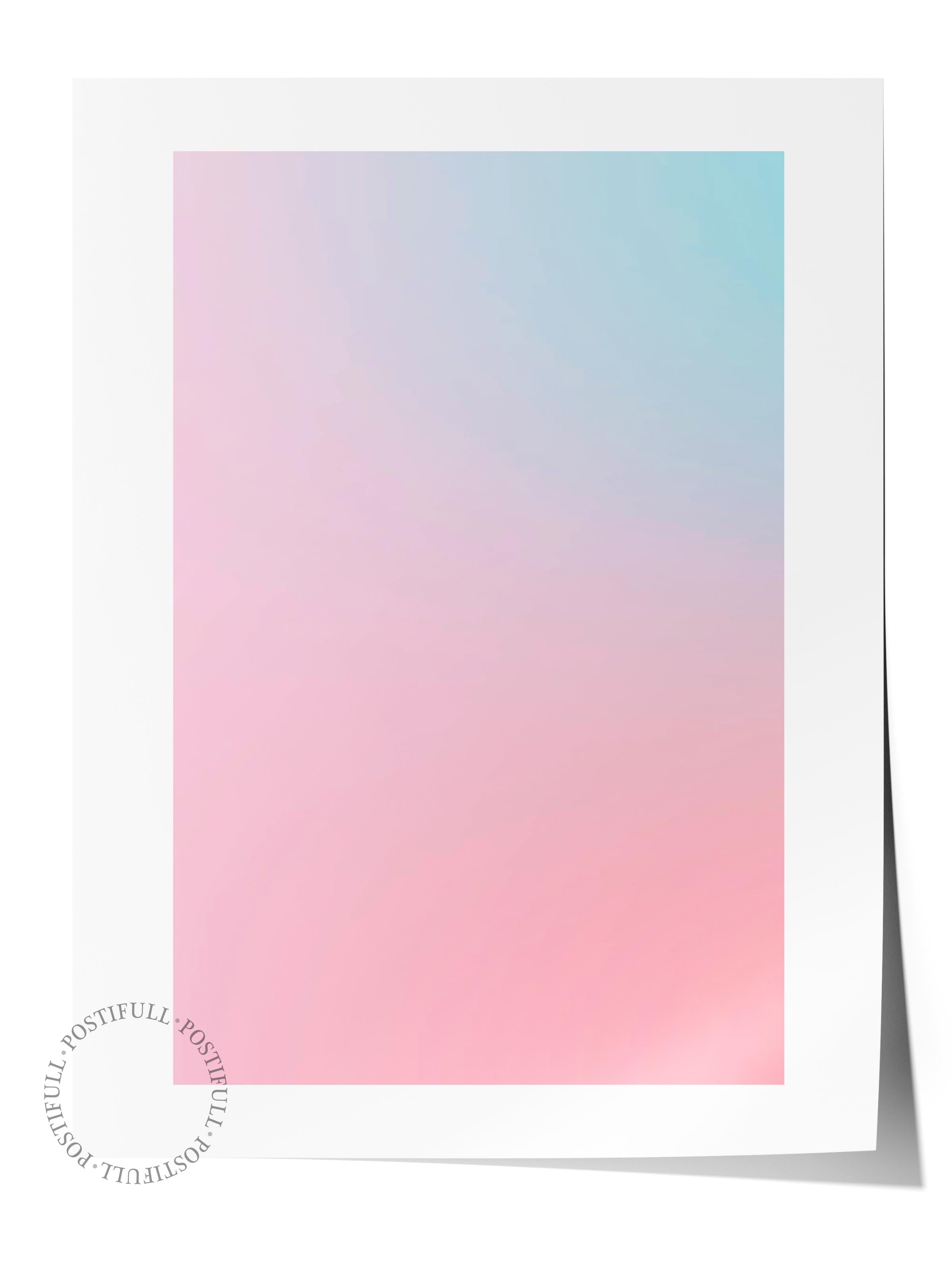 Çerçevesiz Poster, Aura Serisi NO:115 - Pembe ve Mavi Aura, Melek Numaraları, Renkli Poster