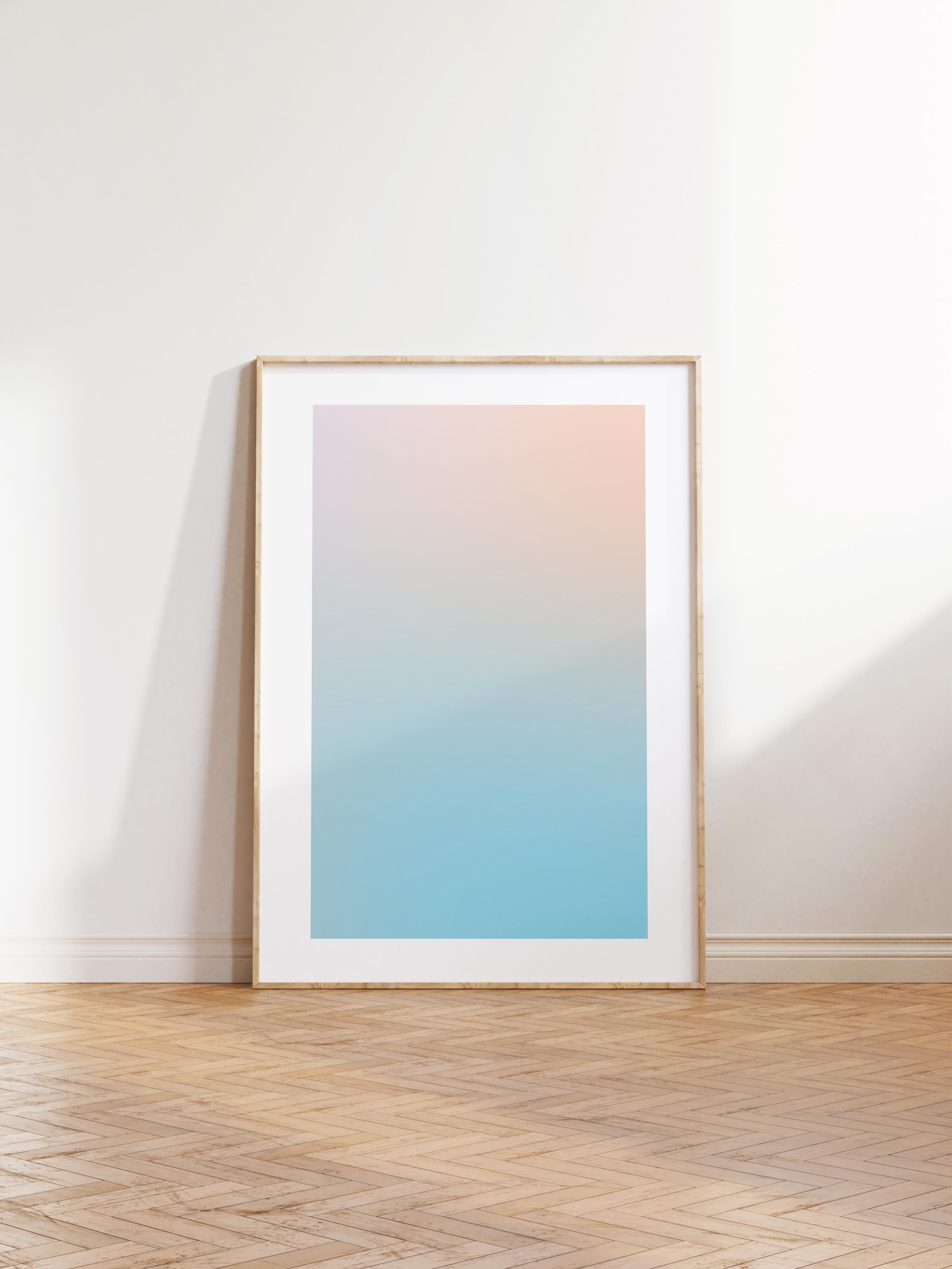 Çerçevesiz Poster, Aura Serisi NO:116 - Mavi ve Saı Aura, Melek Numaraları, Renkli Poster