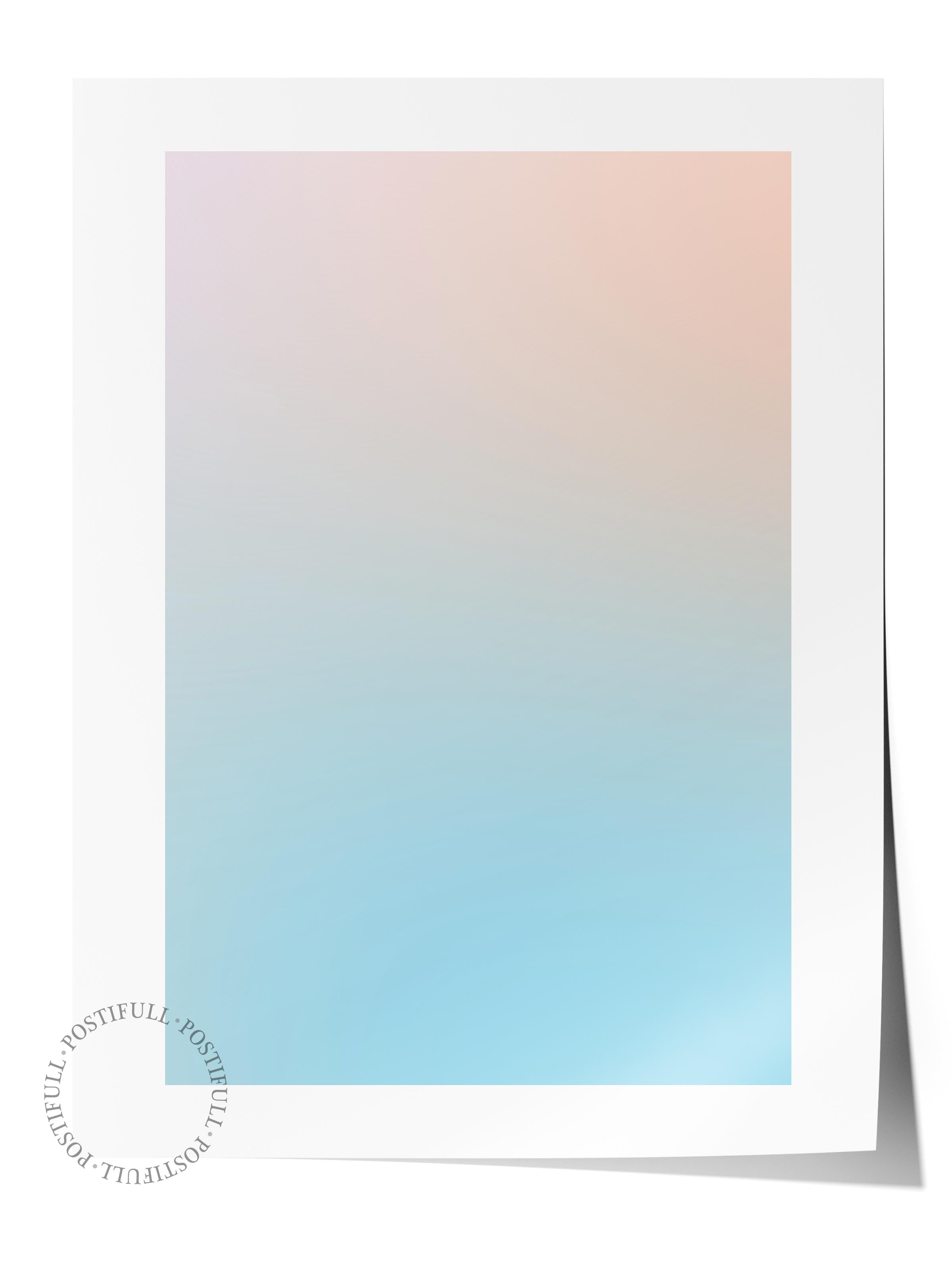 Çerçevesiz Poster, Aura Serisi NO:116 - Mavi ve Saı Aura, Melek Numaraları, Renkli Poster