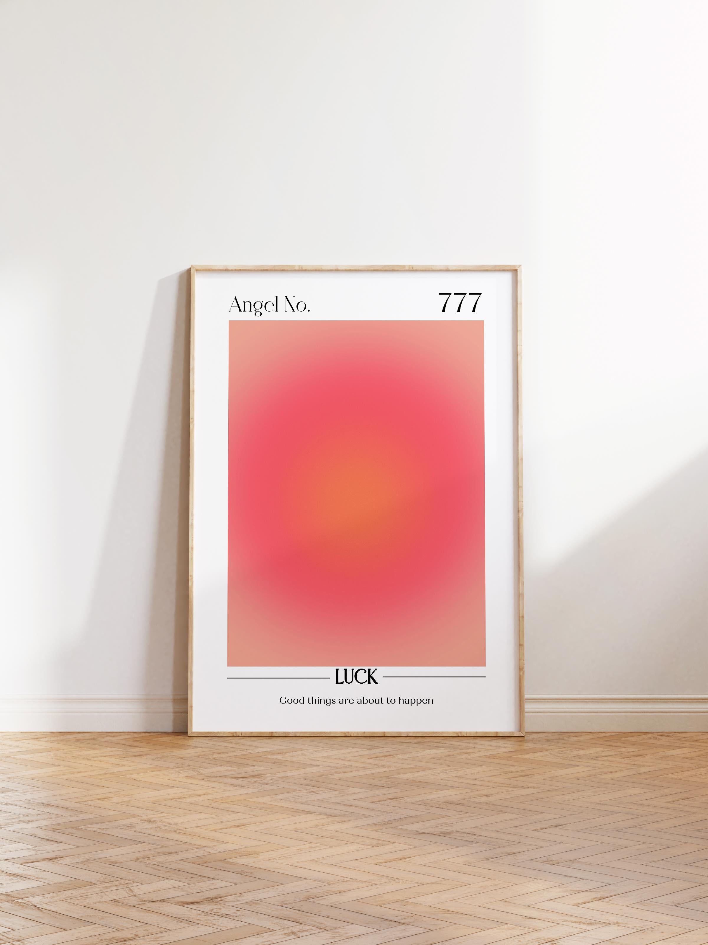 Çerçevesiz Poster, Aura Serisi NO:133 - 777 - Luck, Melek Numaraları, Renkli Poster