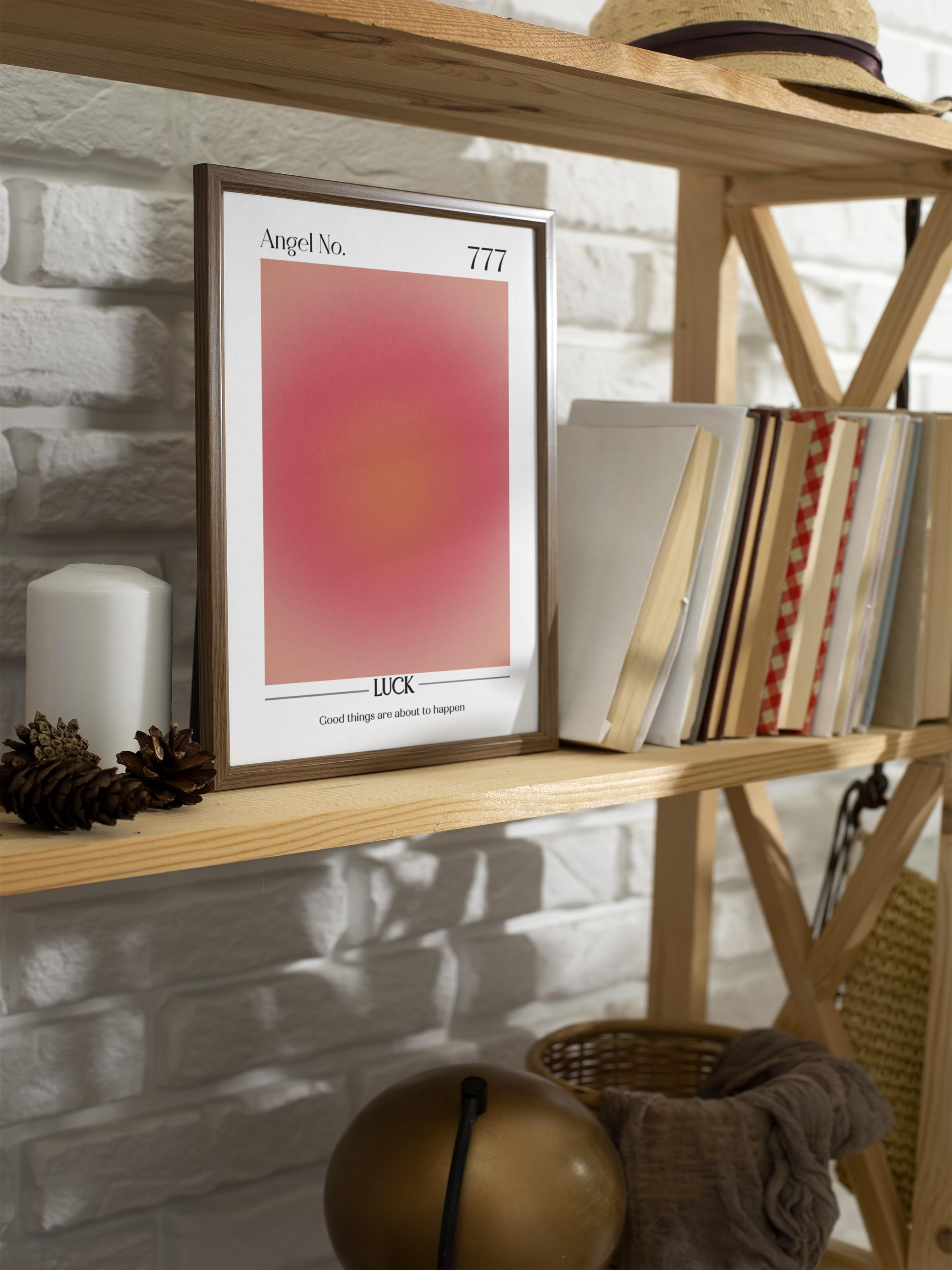 Çerçevesiz Poster, Aura Serisi NO:133 - 777 - Luck, Melek Numaraları, Renkli Poster