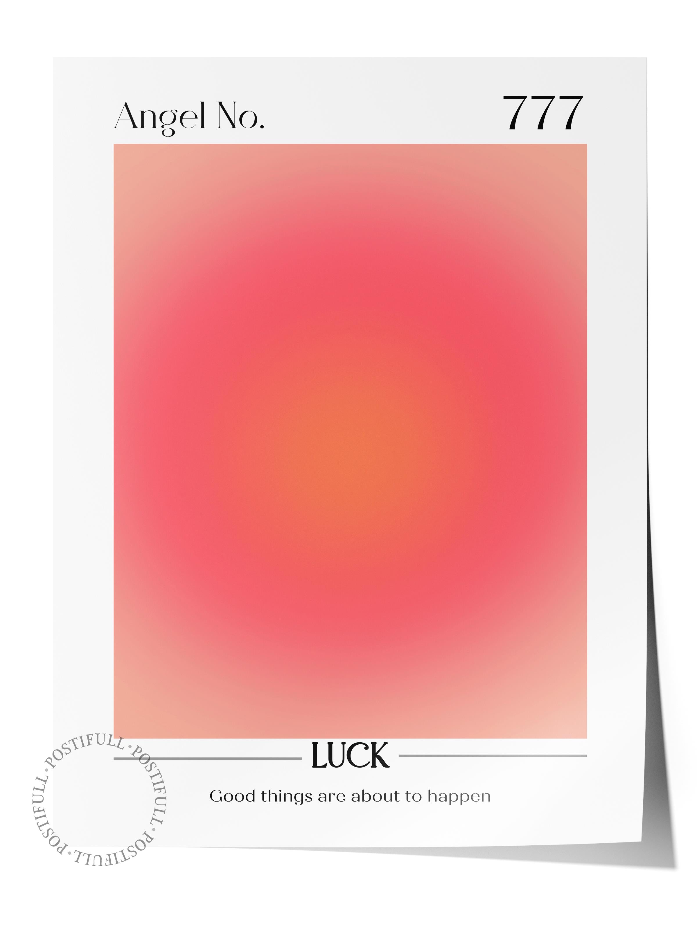 Çerçevesiz Poster, Aura Serisi NO:133 - 777 - Luck, Melek Numaraları, Renkli Poster