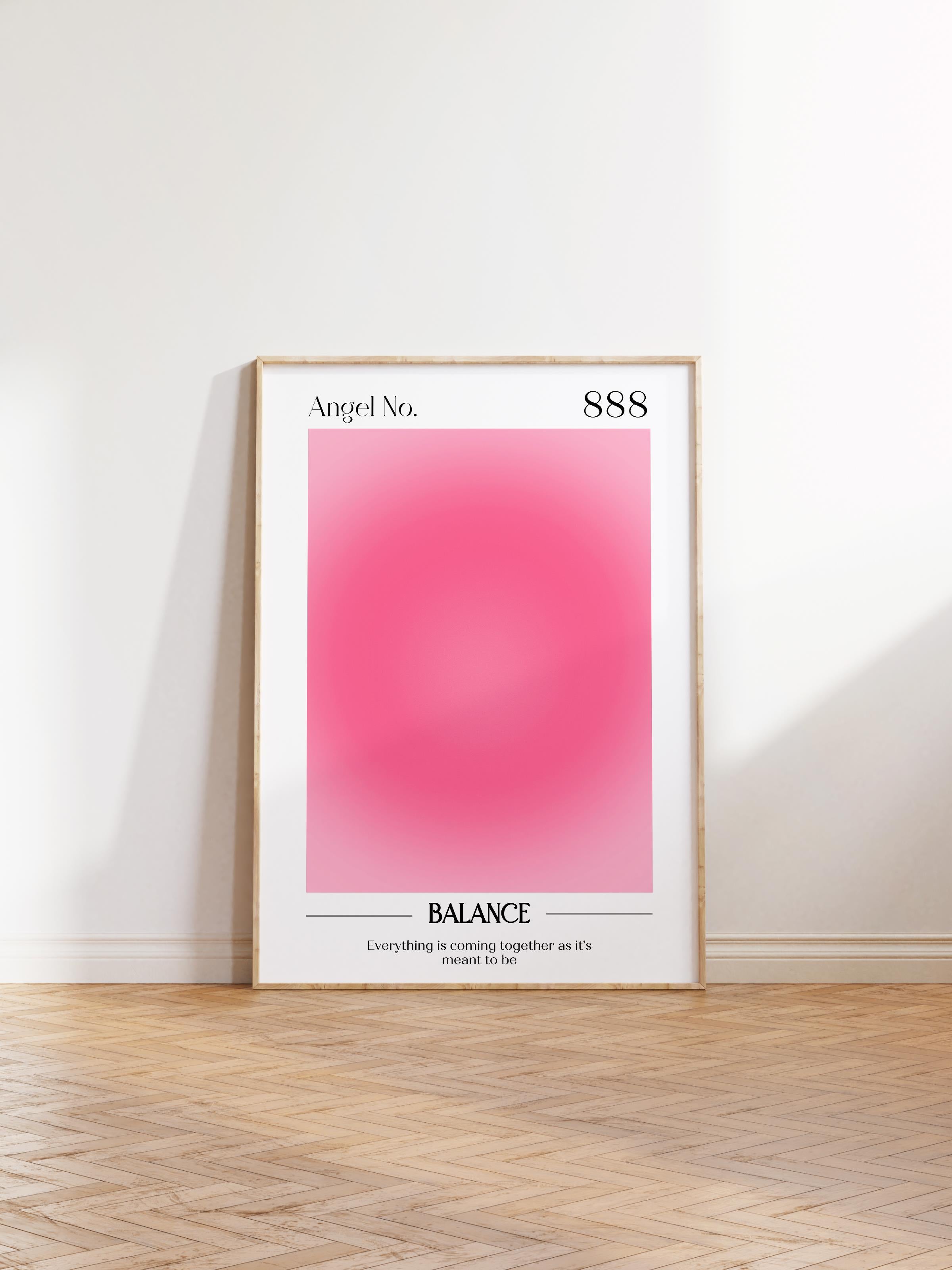 Çerçevesiz Poster, Aura Serisi NO:134 - 888 - Balance, Melek Numaraları, Renkli Poster