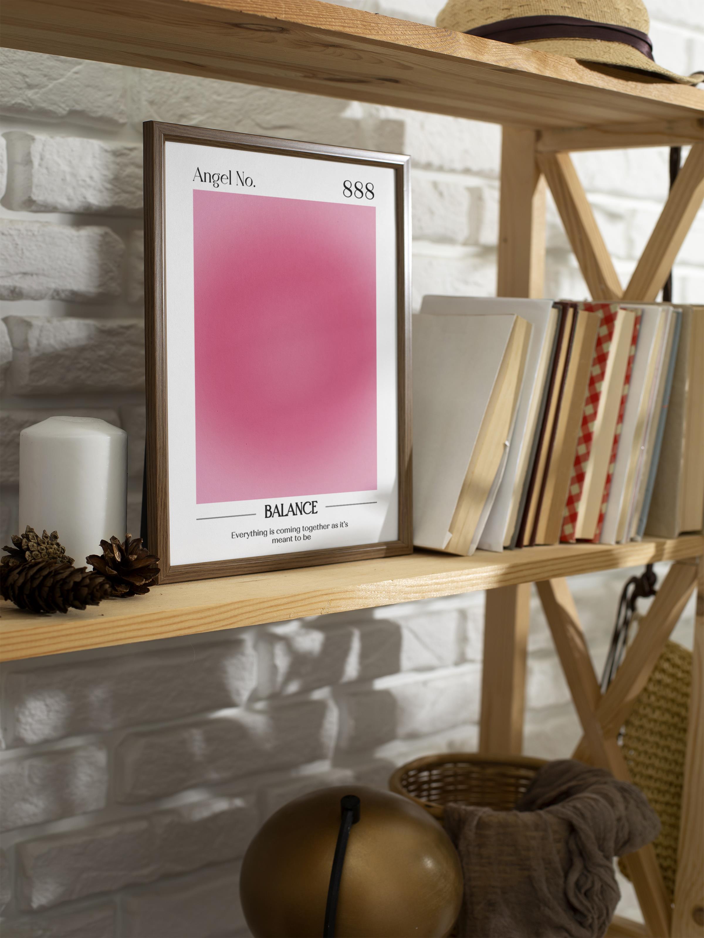 Çerçevesiz Poster, Aura Serisi NO:134 - 888 - Balance, Melek Numaraları, Renkli Poster