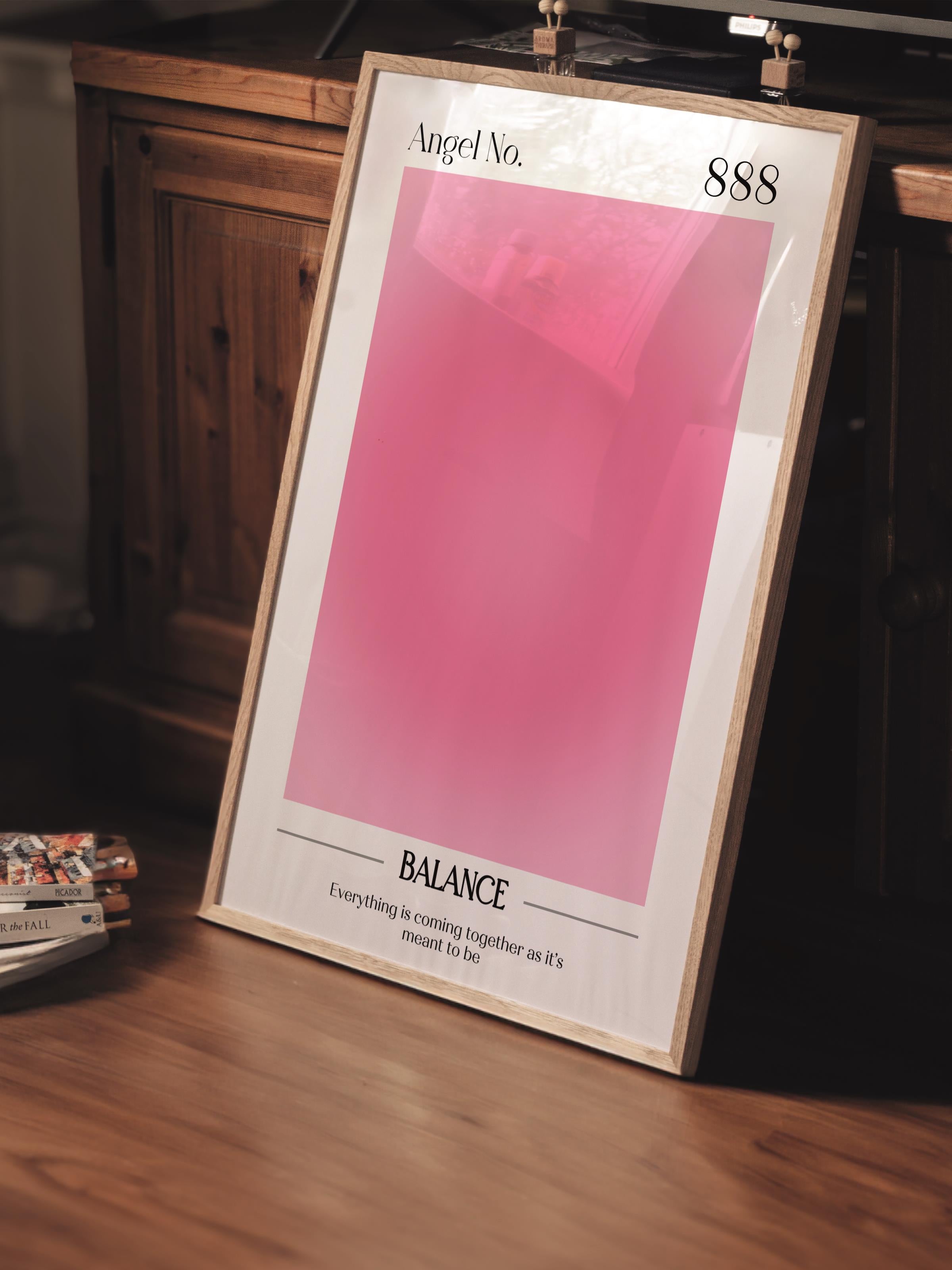 Çerçevesiz Poster, Aura Serisi NO:134 - 888 - Balance, Melek Numaraları, Renkli Poster