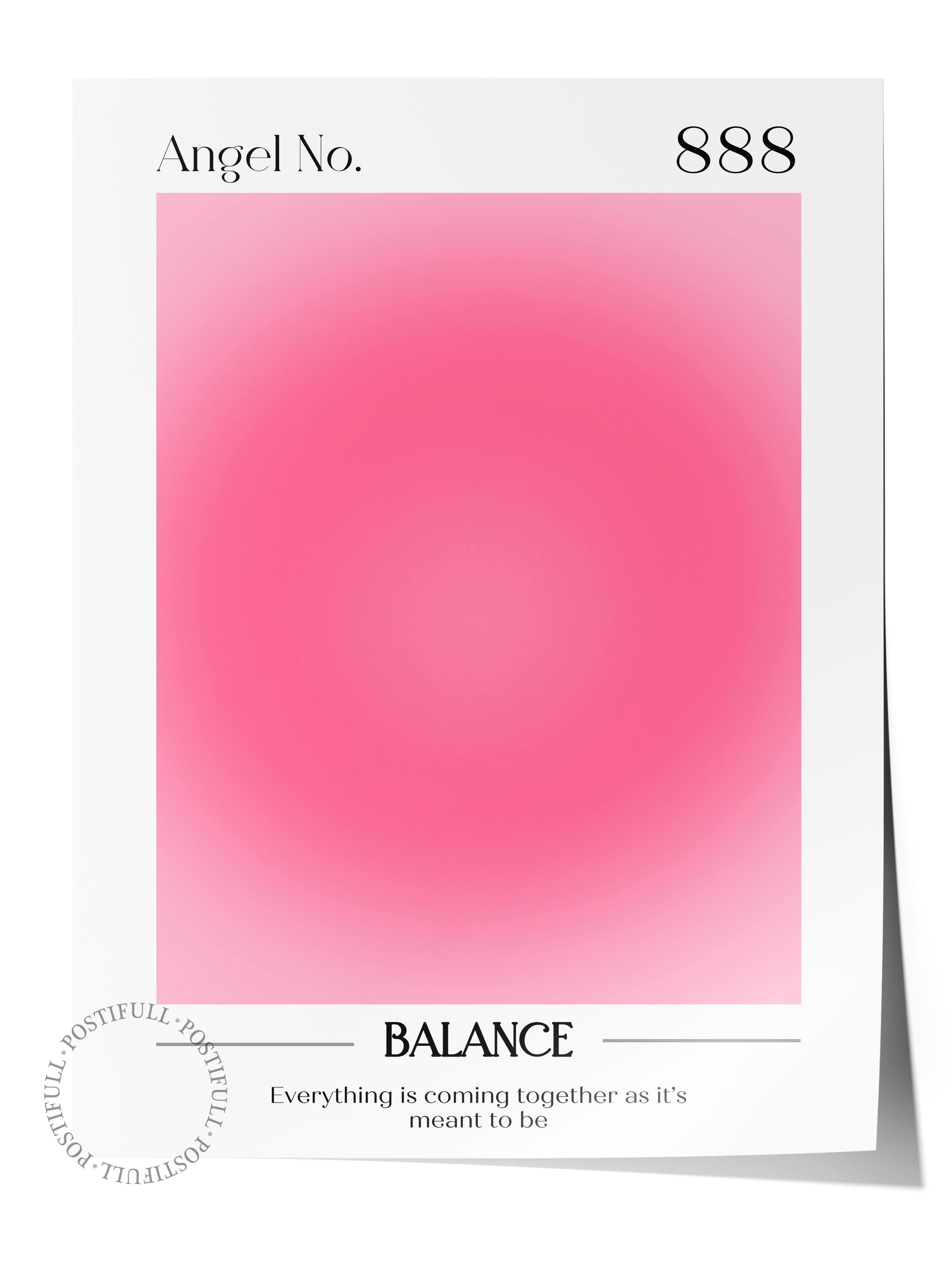 Çerçevesiz Poster, Aura Serisi NO:134 - 888 - Balance, Melek Numaraları, Renkli Poster