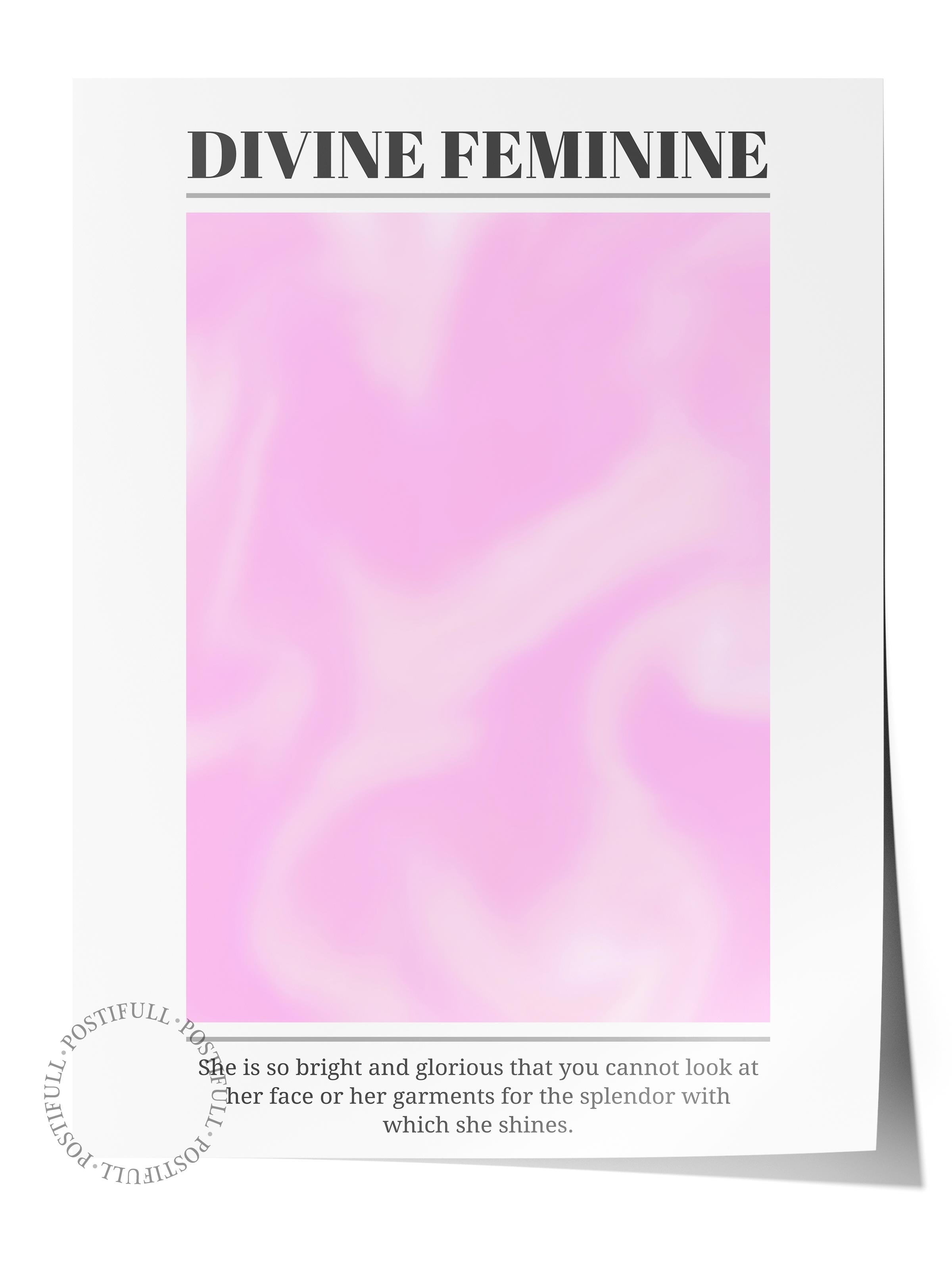 Çerçevesiz Poster, Aura Serisi NO:140 - Divine Feminine, Melek Numaraları, Renkli Poster