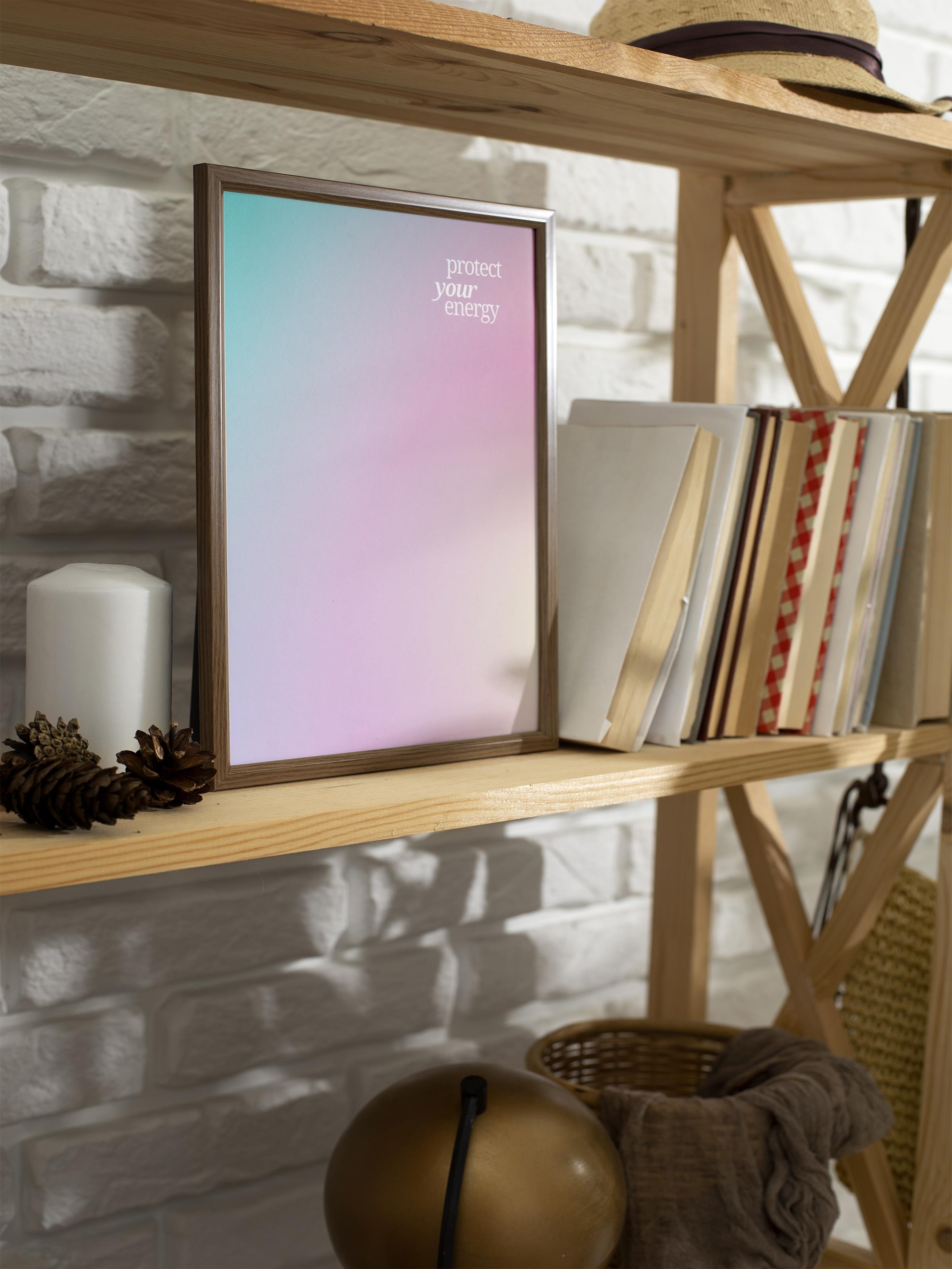 Çerçevesiz Poster, Aura Serisi NO:148 - Protect Your Energy, Melek Numaraları, Renkli Poster