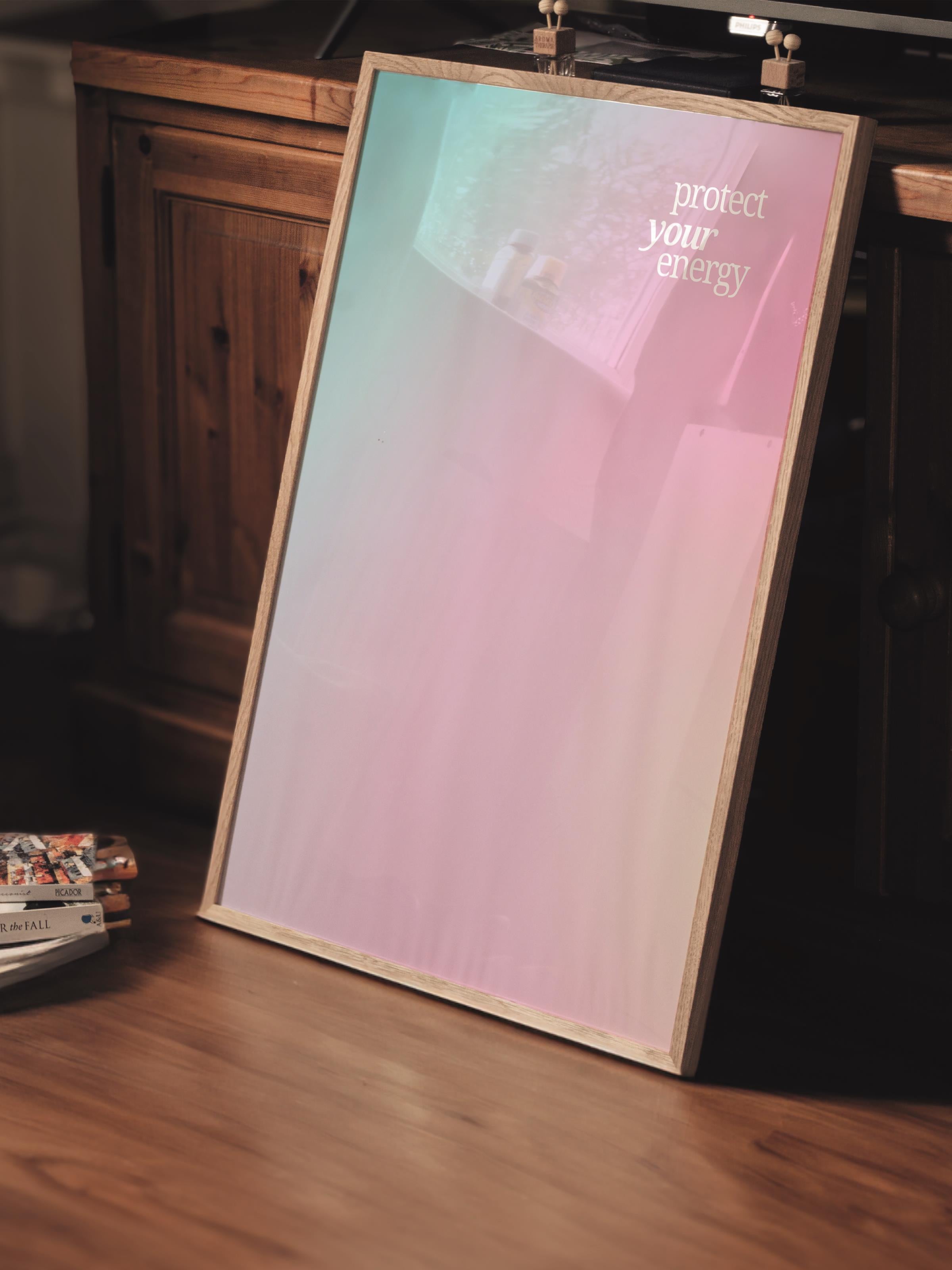 Çerçevesiz Poster, Aura Serisi NO:148 - Protect Your Energy, Melek Numaraları, Renkli Poster