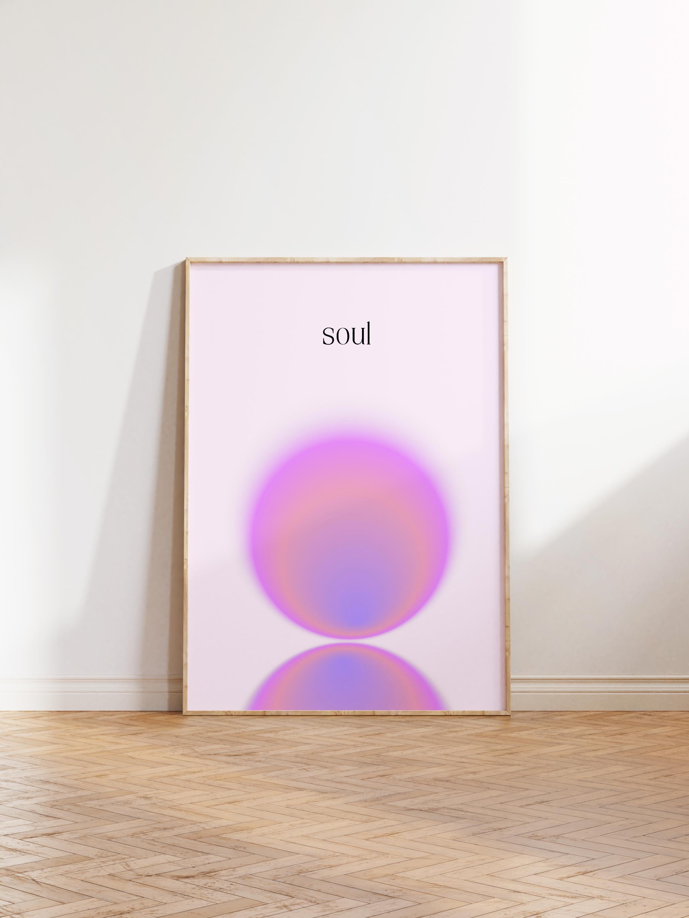 Çerçevesiz Poster, Aura Serisi NO:153 - Soul Mor, Melek Numaraları, Renkli Poster