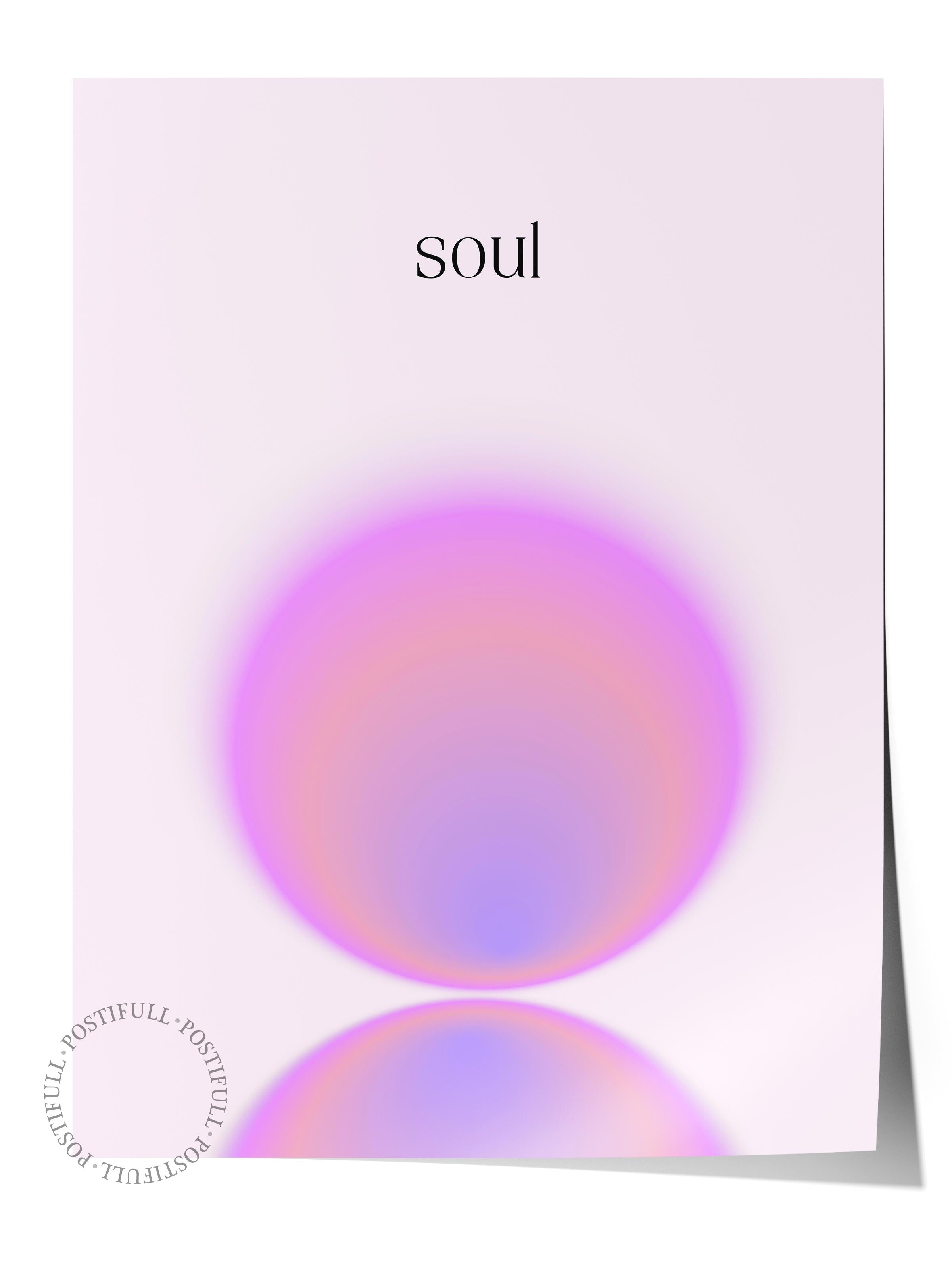 Çerçevesiz Poster, Aura Serisi NO:153 - Soul Mor, Melek Numaraları, Renkli Poster