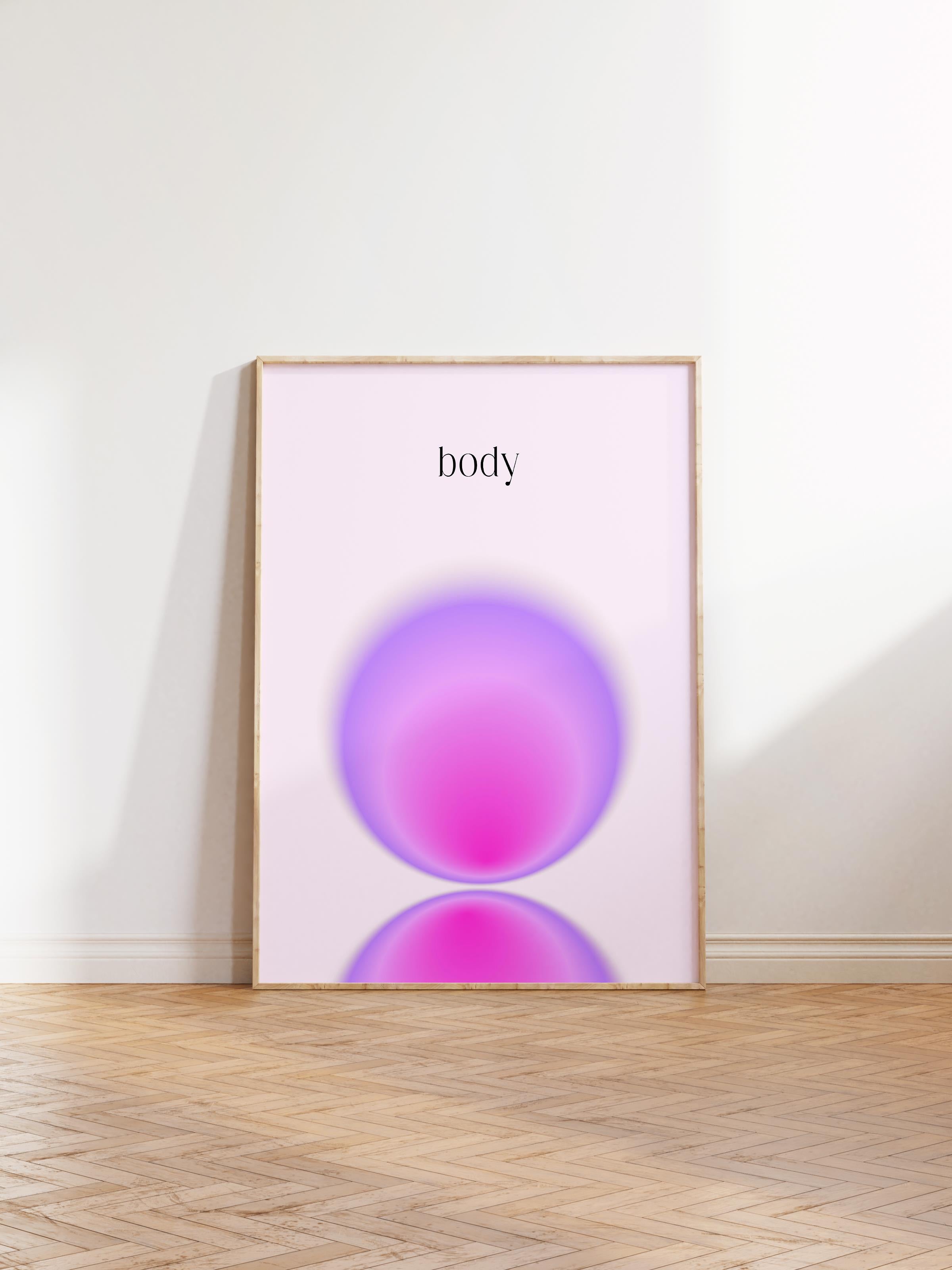 Çerçevesiz Poster, Aura Serisi NO:154 - Body Mor, Melek Numaraları, Renkli Poster