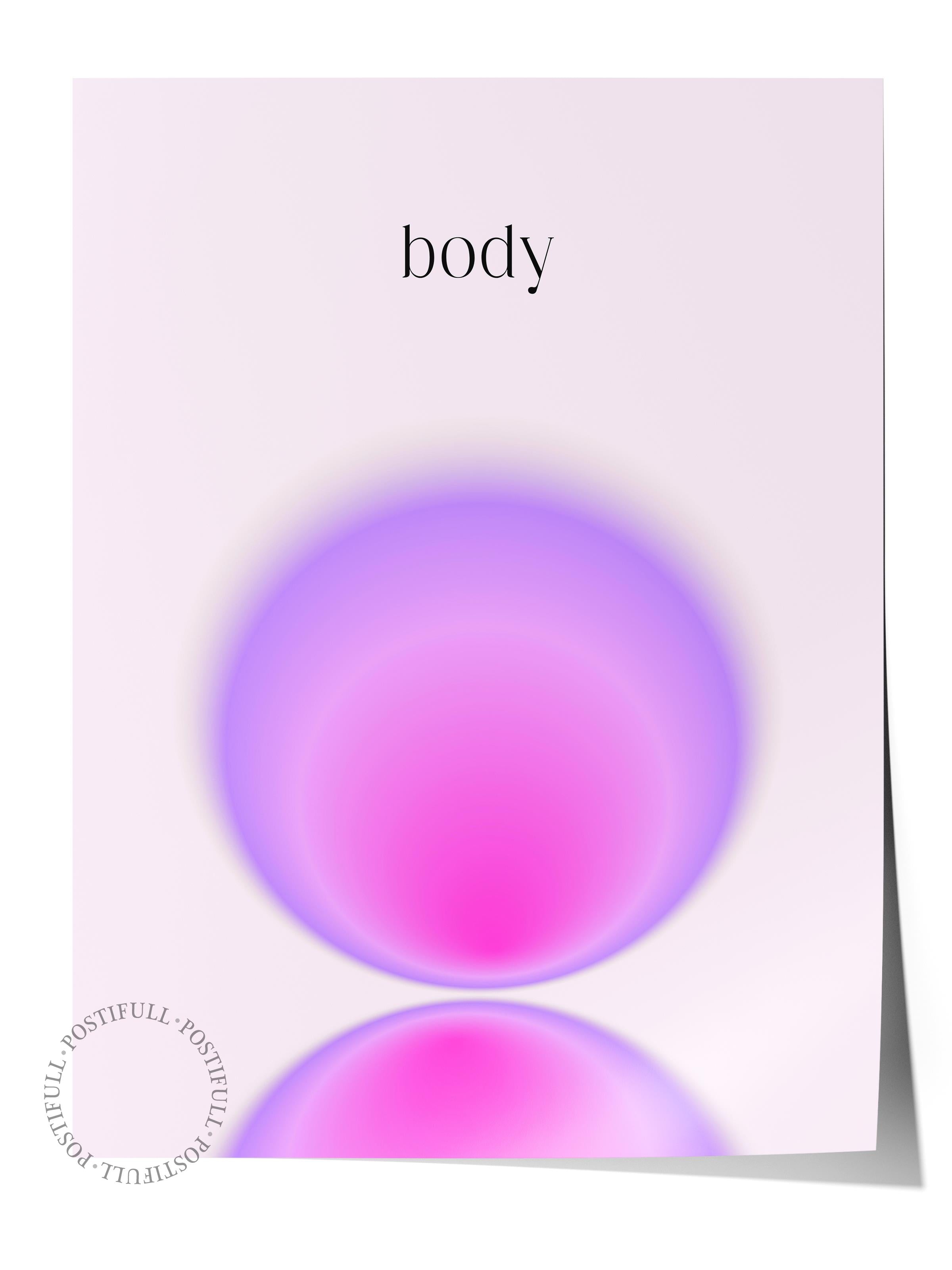 Çerçevesiz Poster, Aura Serisi NO:154 - Body Mor, Melek Numaraları, Renkli Poster