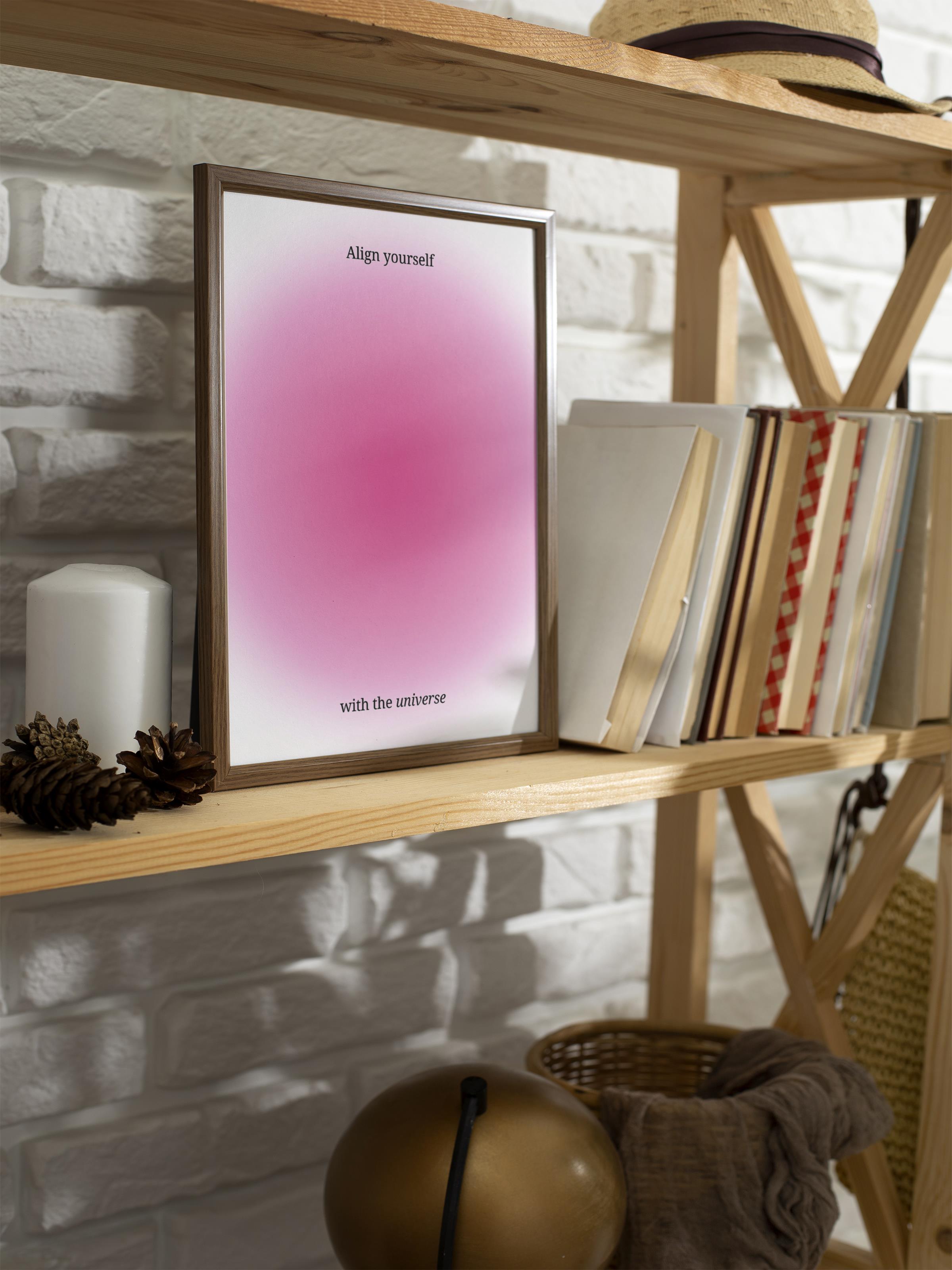 Çerçevesiz Poster, Aura Serisi NO:155 - Pembe Aura, Melek Numaraları, Renkli Poster